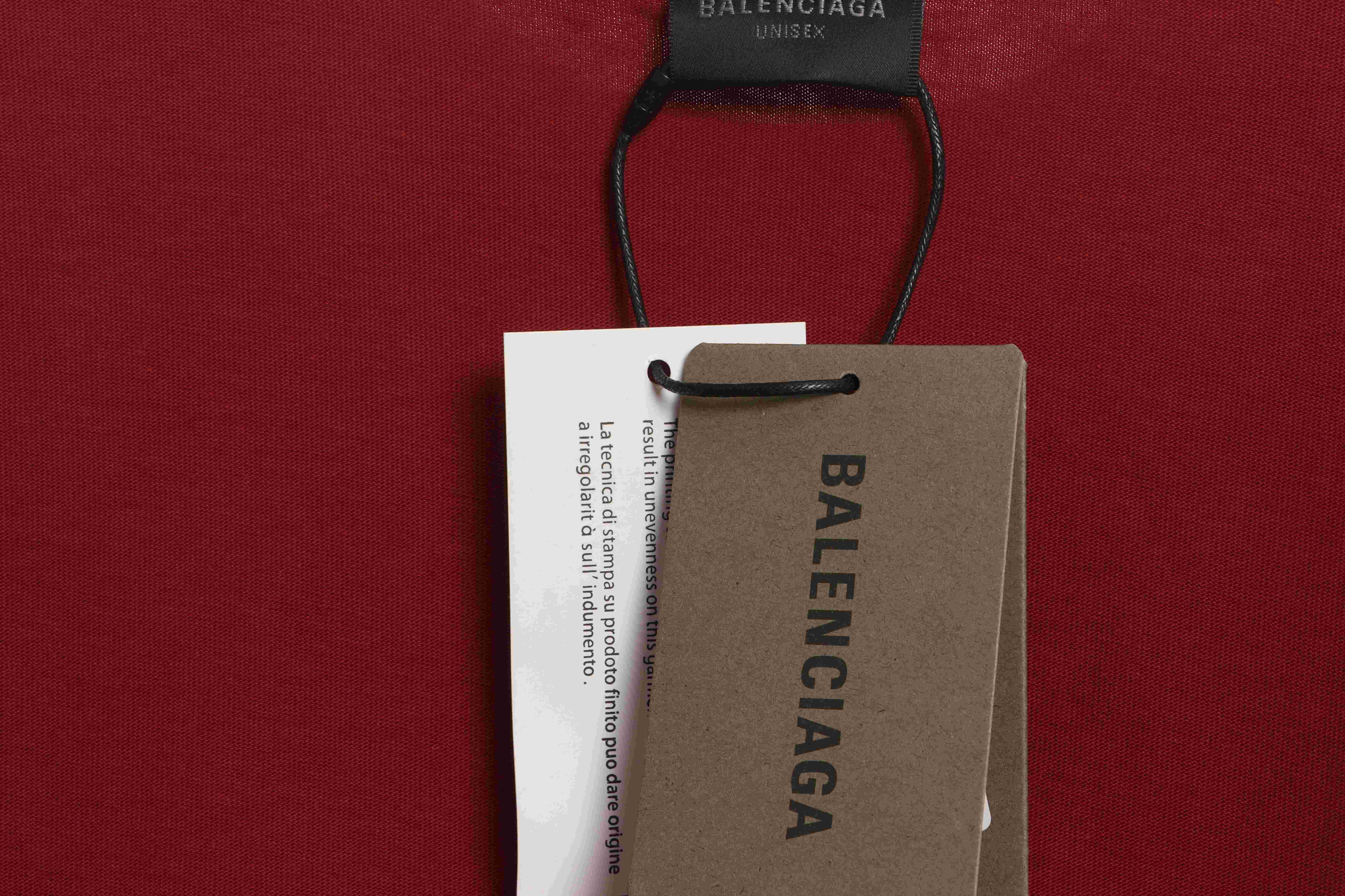 Balenciaga Masking Tape Short Sleeve Red