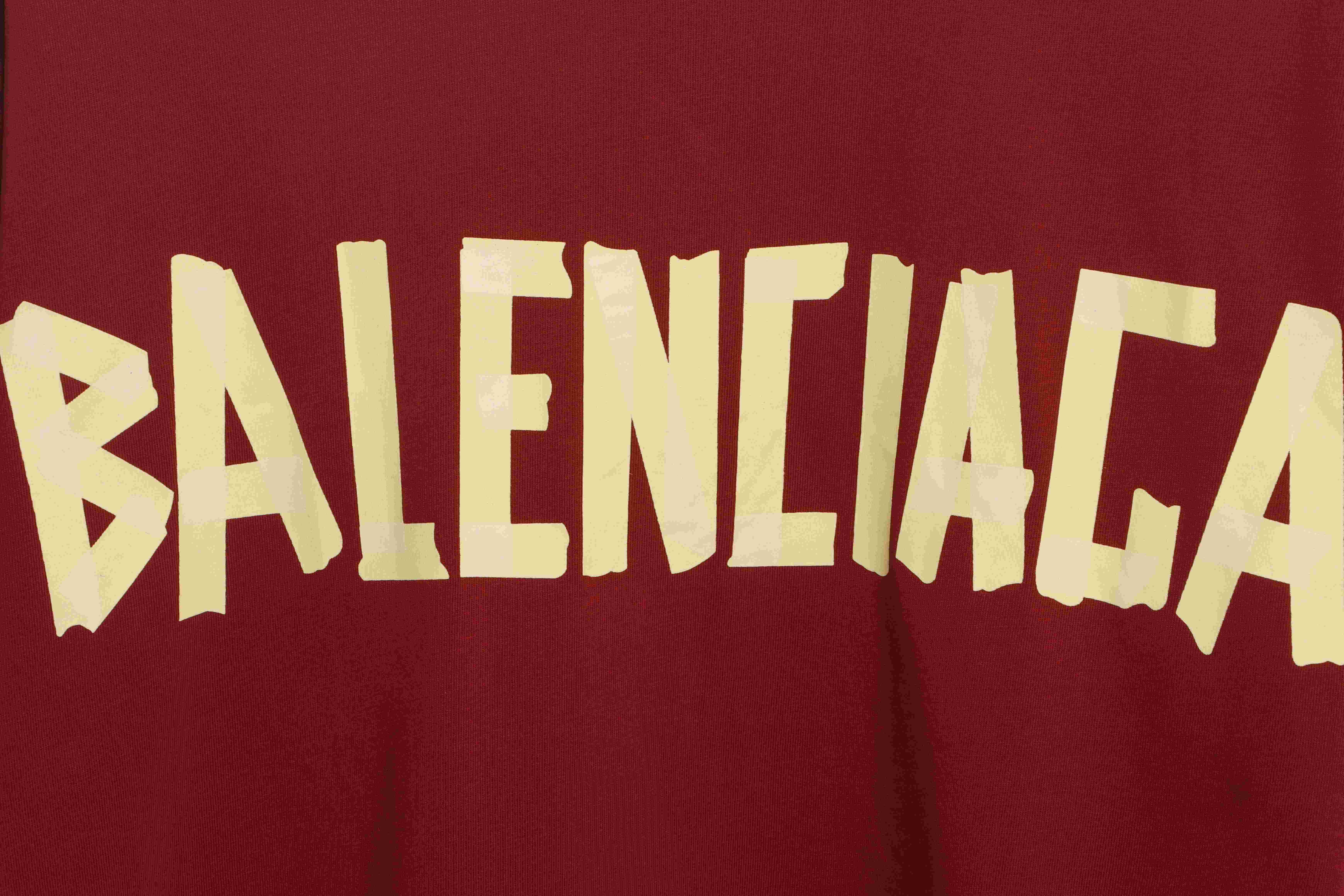 Balenciaga Masking Tape Short Sleeve Red