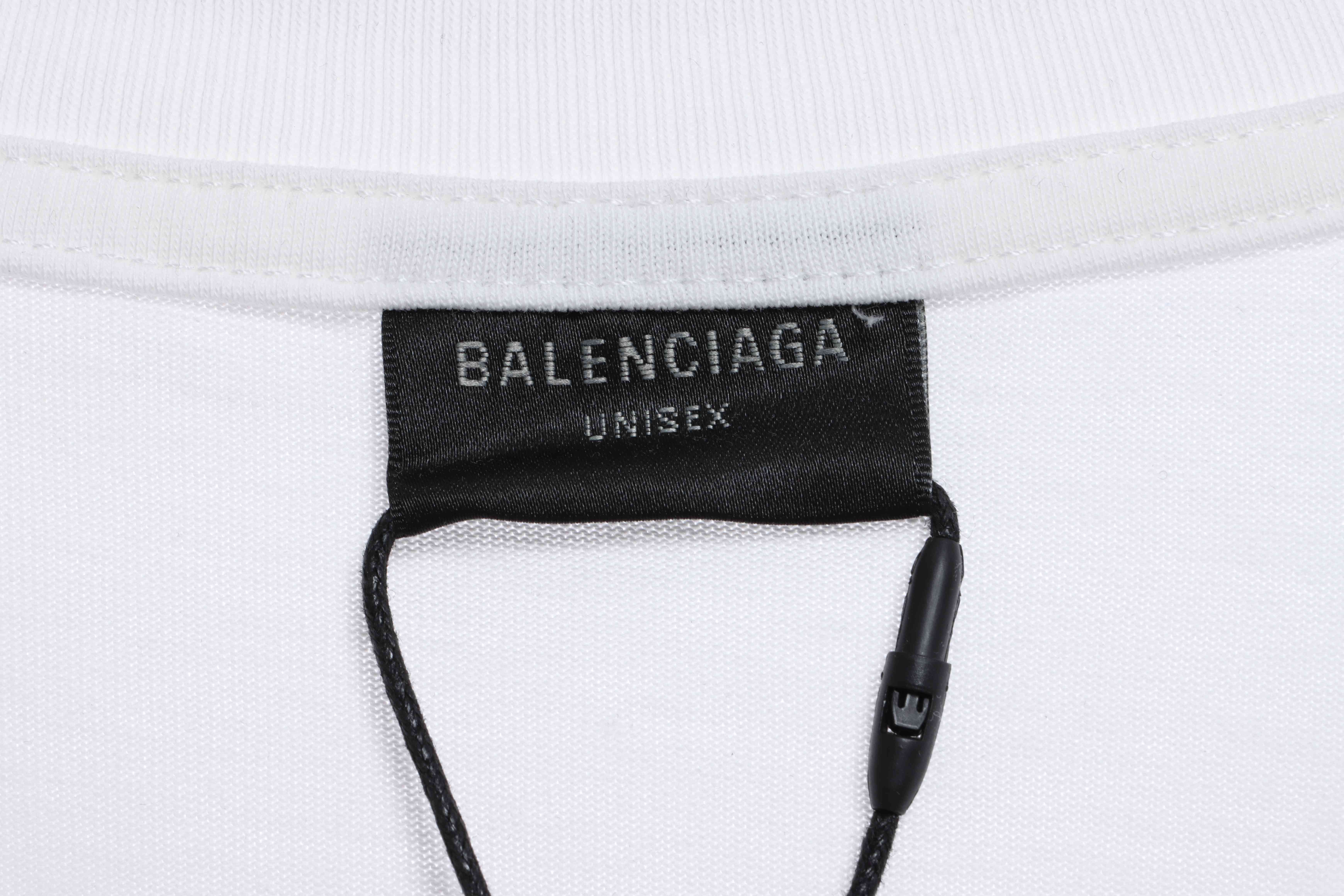 Balenciaga Masking Tape Short Sleeves White Black Tape