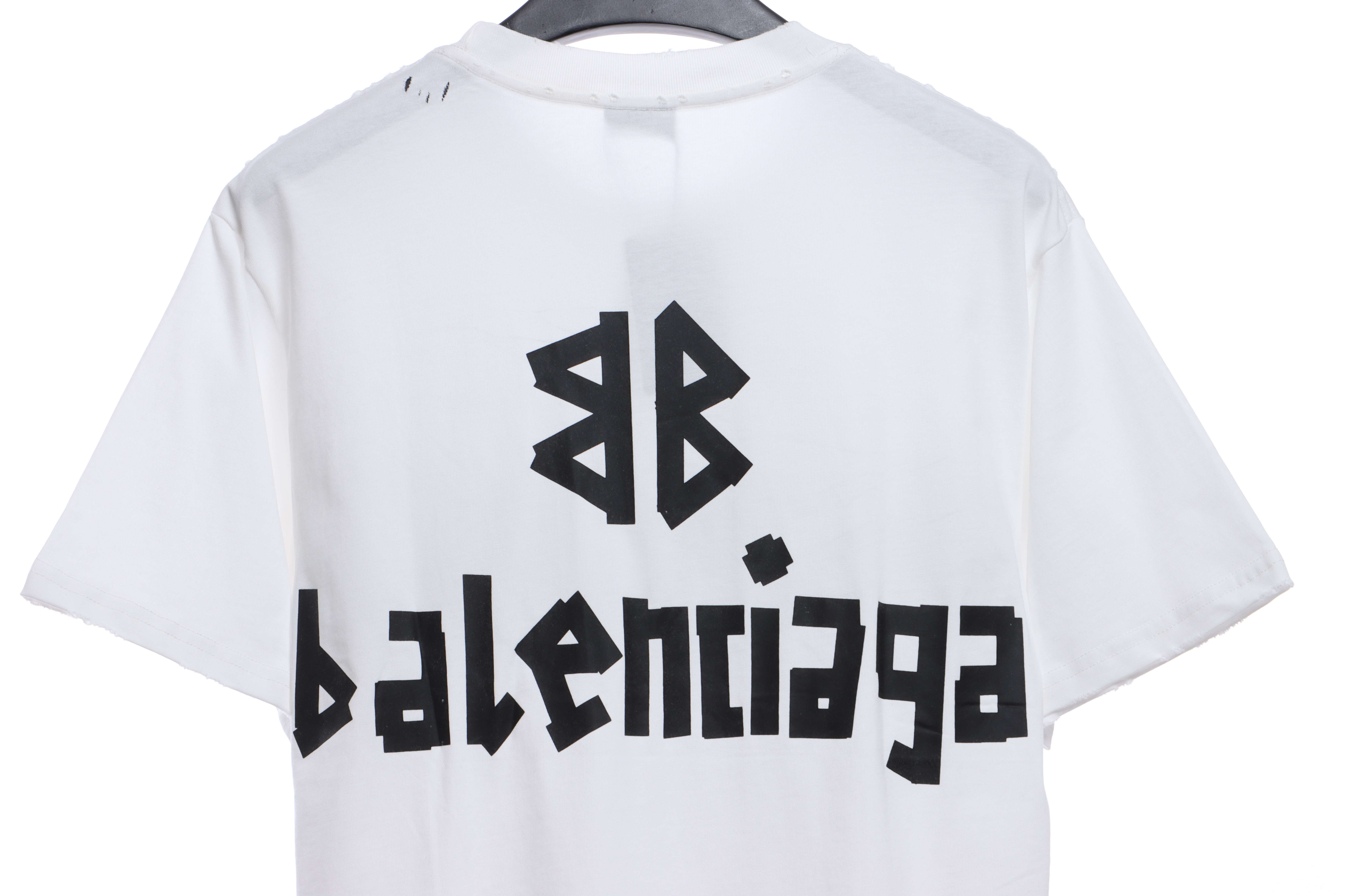 Balenciaga Masking Tape Short Sleeves White Black Tape