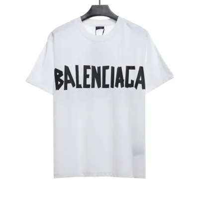 Balenciaga Masking Tape Short Sleeves White Black Tape 01