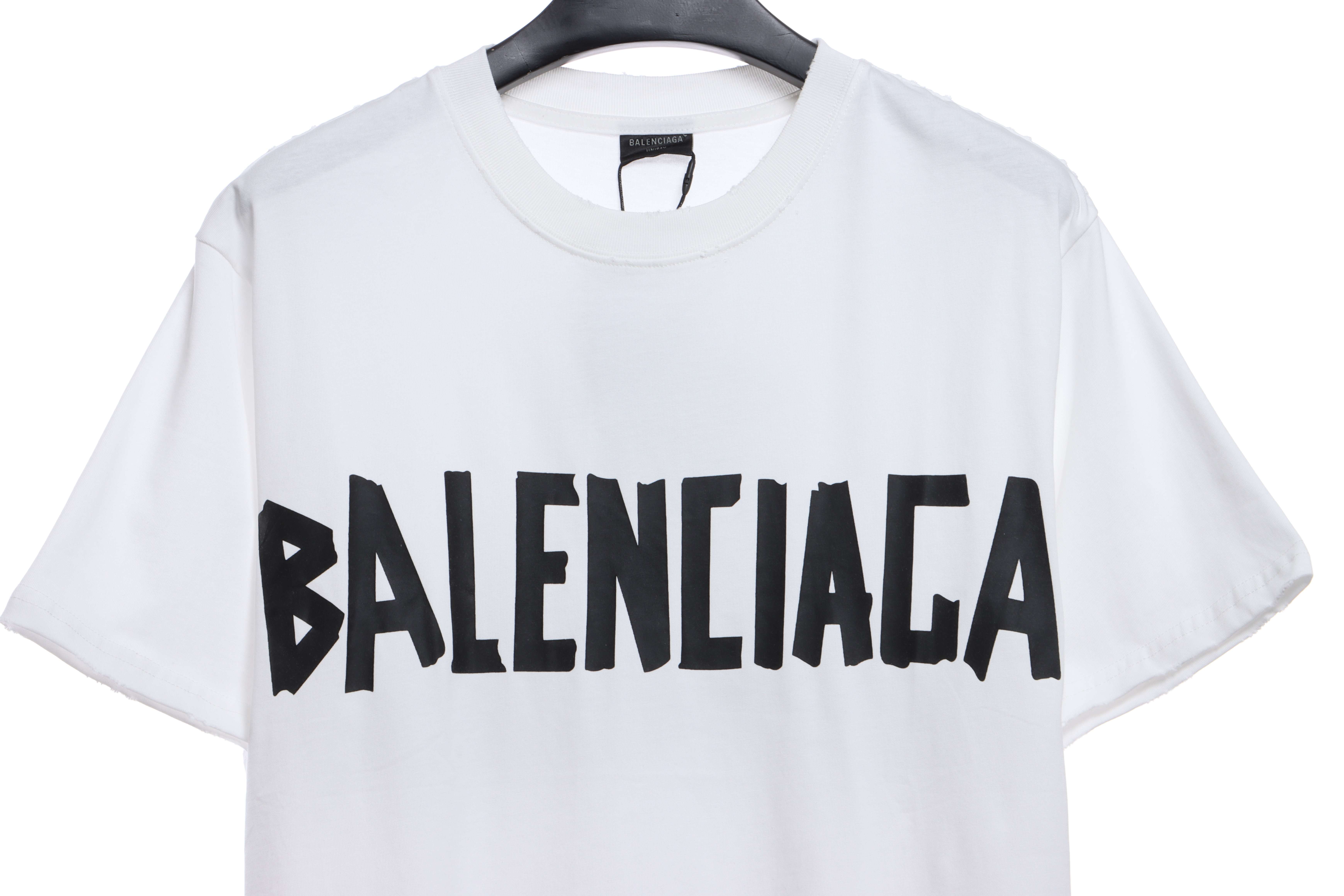 Balenciaga Masking Tape Short Sleeves White Black Tape