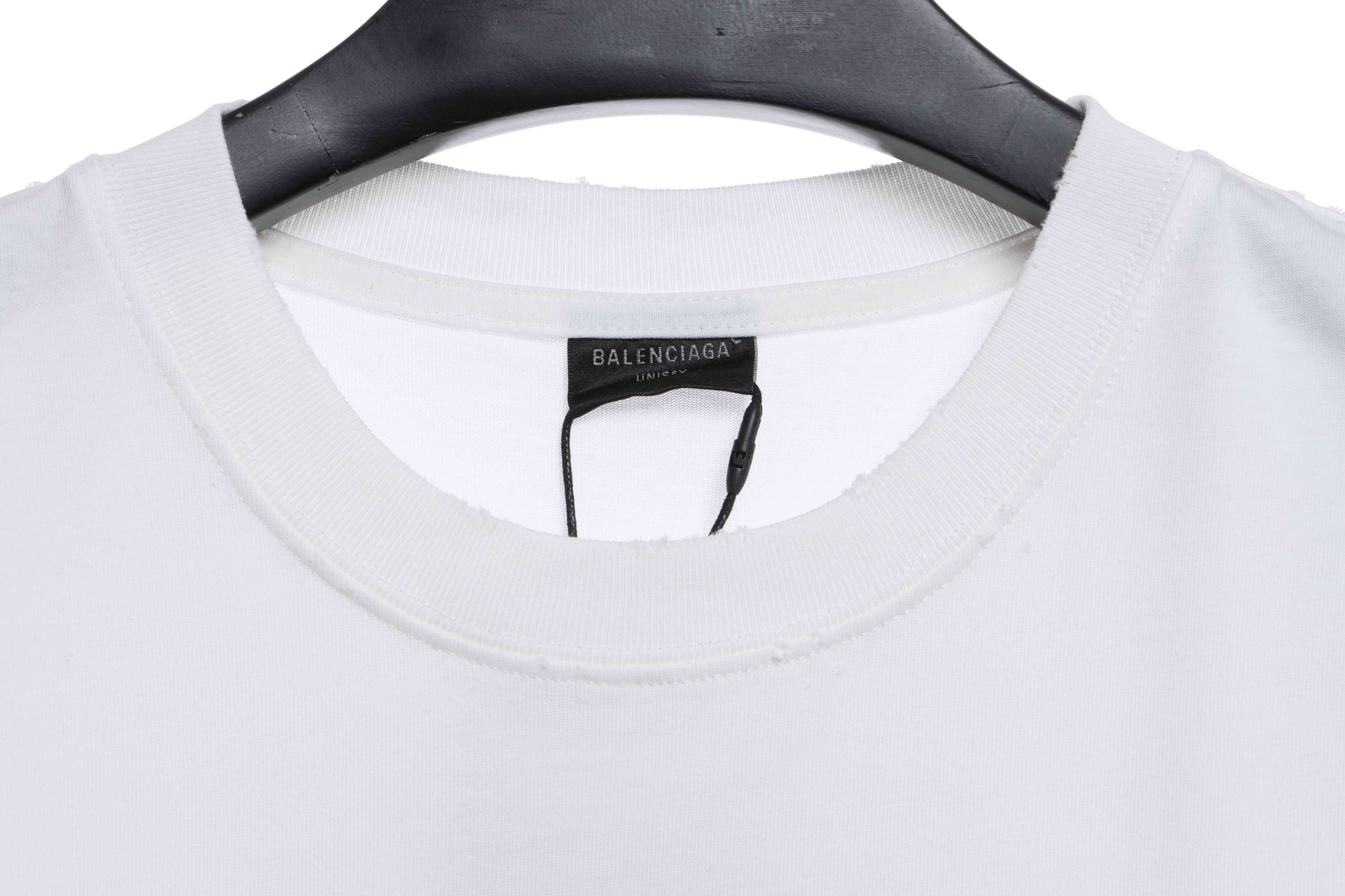 Balenciaga Masking Tape Short Sleeves White Black Tape