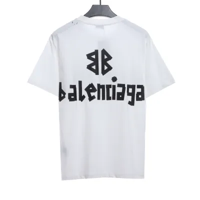 Balenciaga Masking Tape Short Sleeves White Black Tape 02