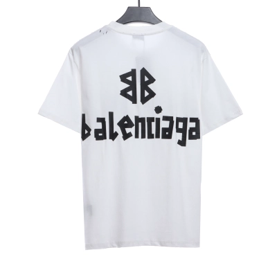 Balenciaga Masking Tape Short Sleeves White Black Tape 02