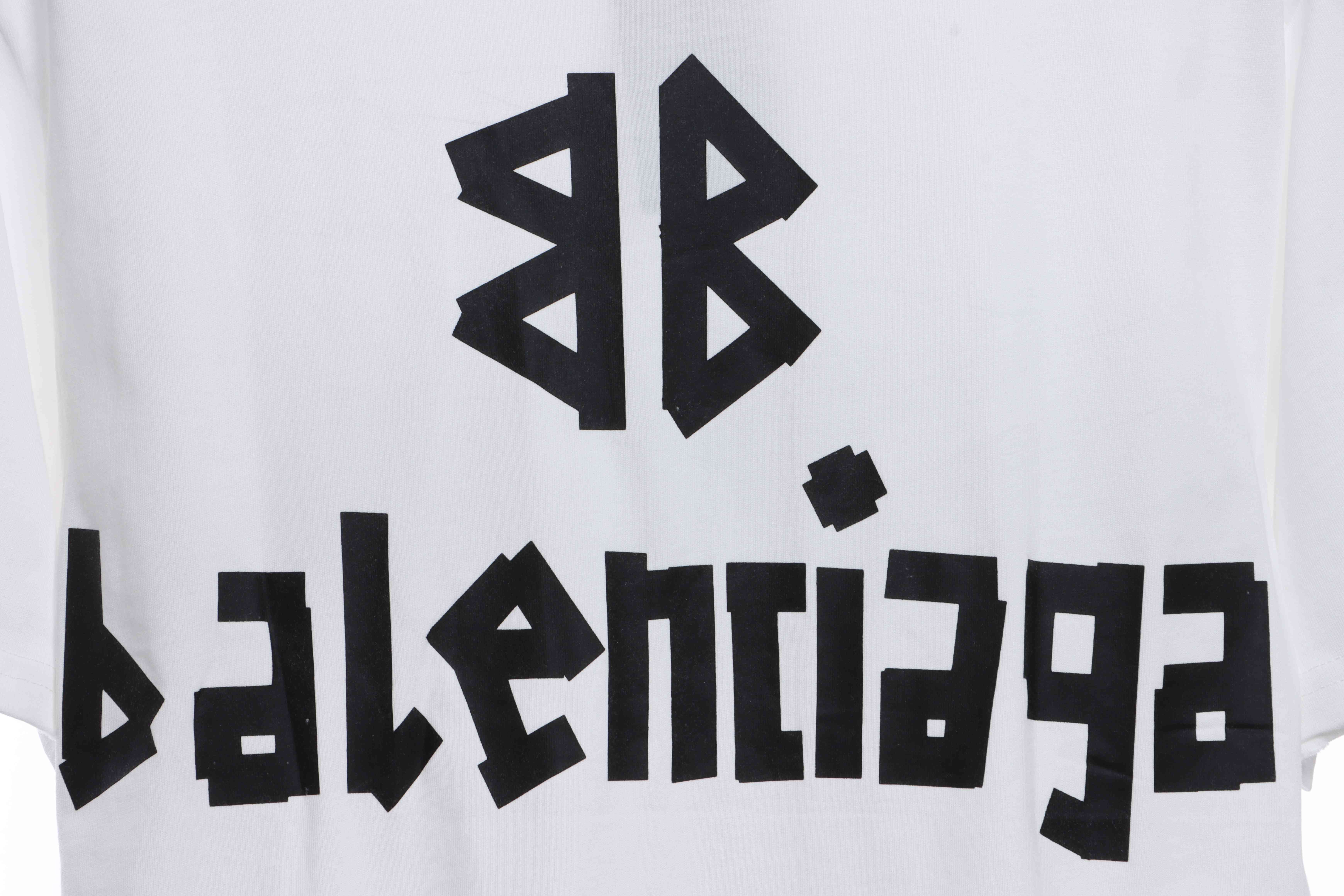 Balenciaga Masking Tape Short Sleeves White Black Tape