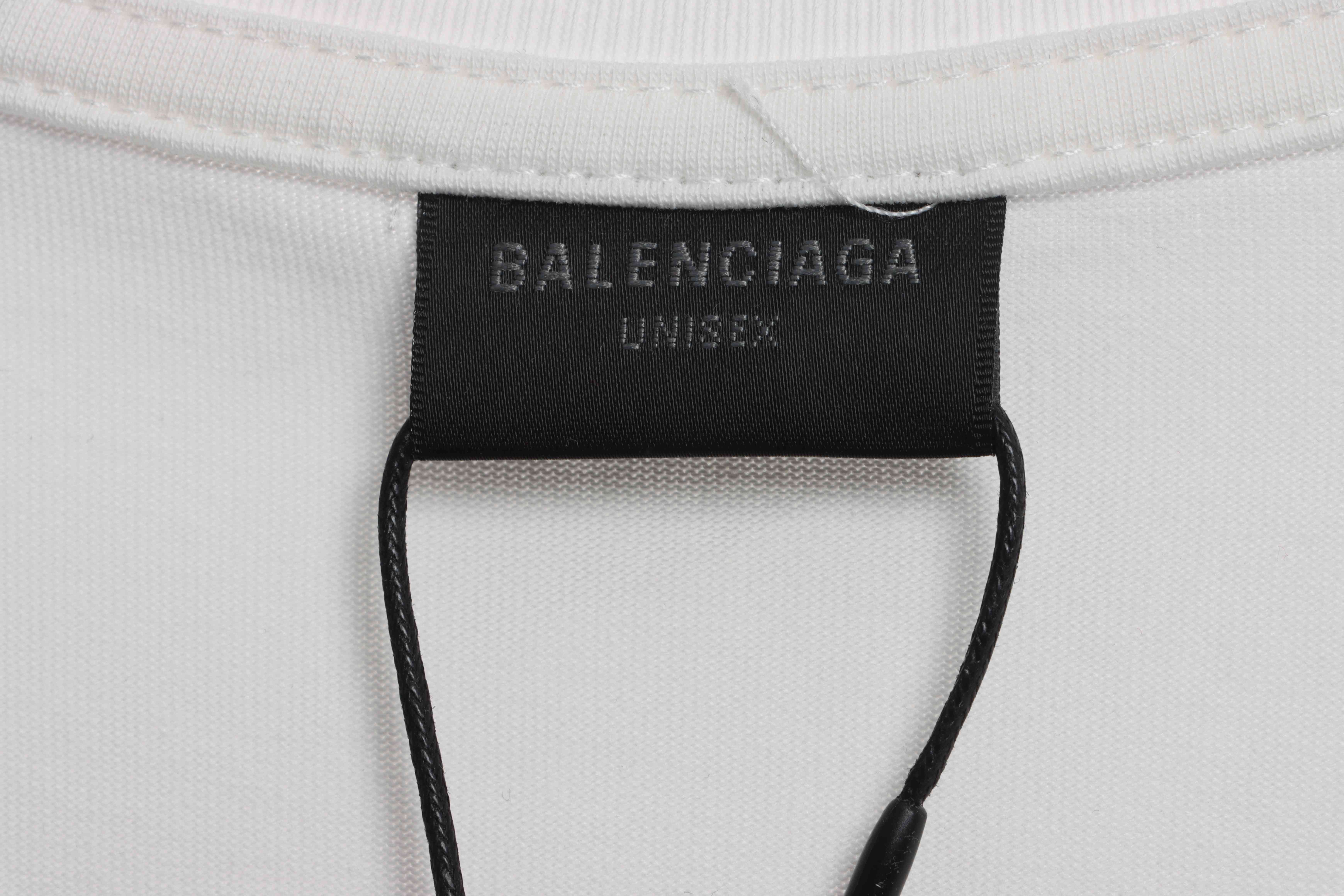 Balenciaga Masking Tape Short Sleeves White Yellow Tape