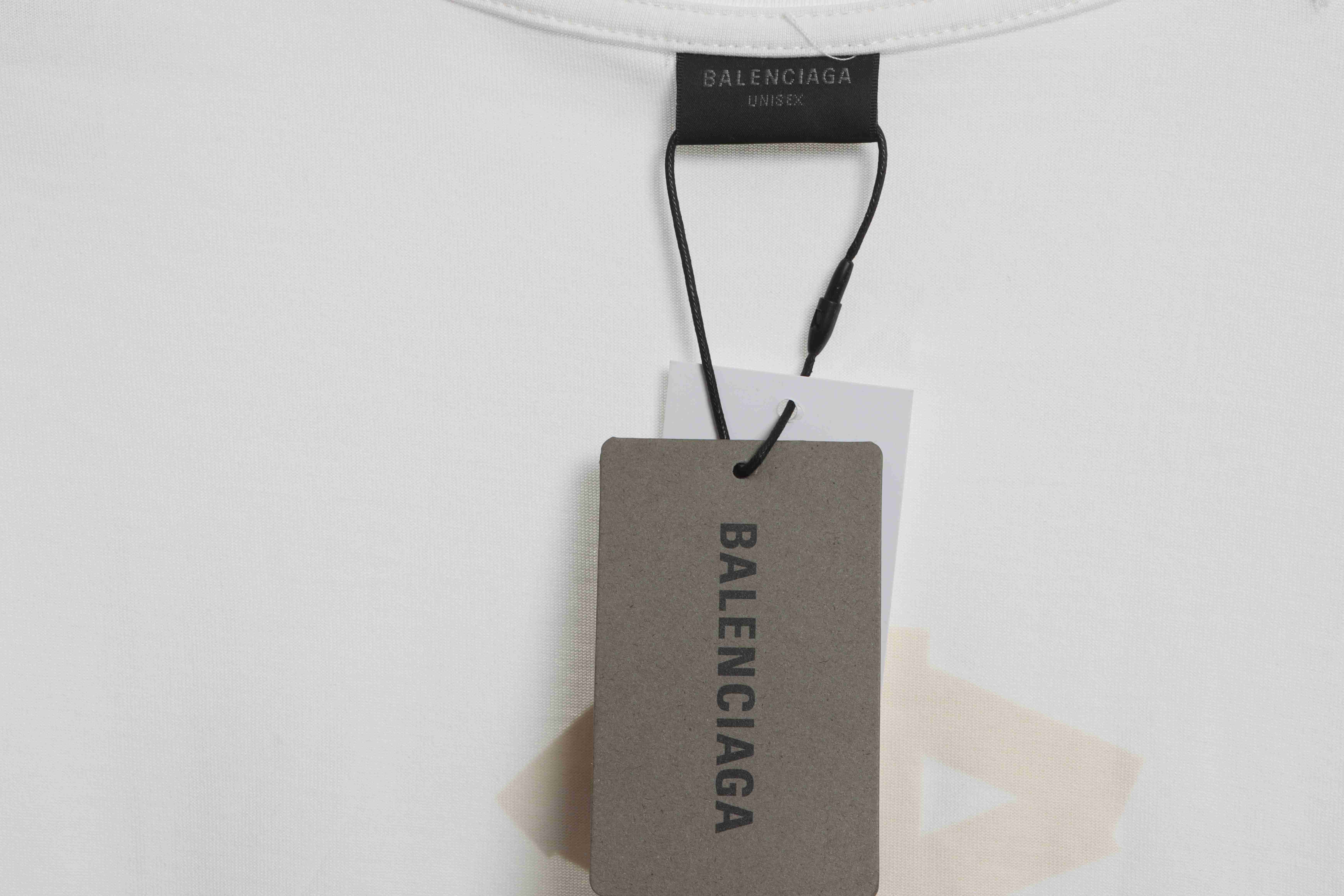 Balenciaga Masking Tape Short Sleeves White Yellow Tape