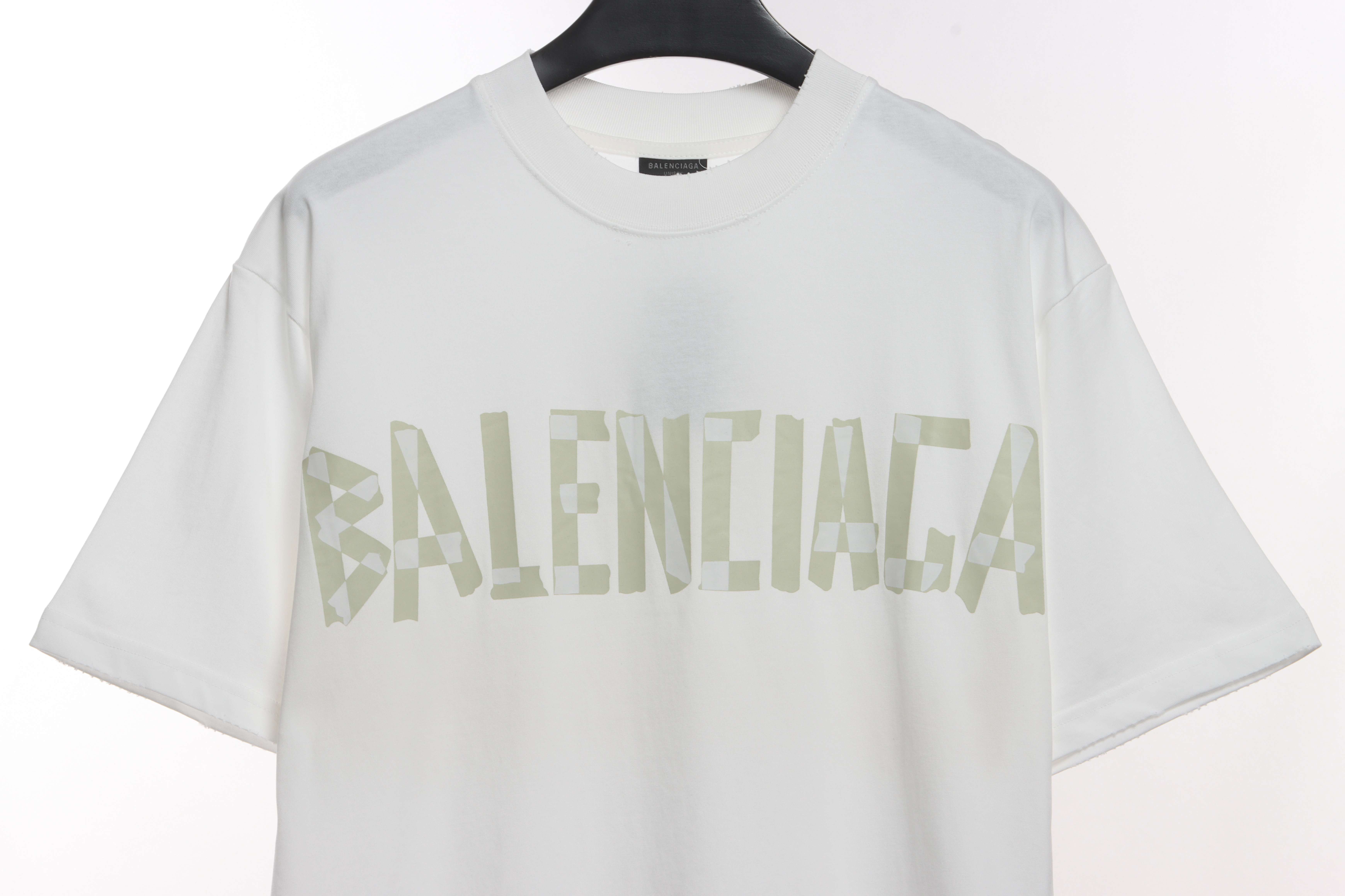 Balenciaga Masking Tape Short Sleeves White Yellow Tape