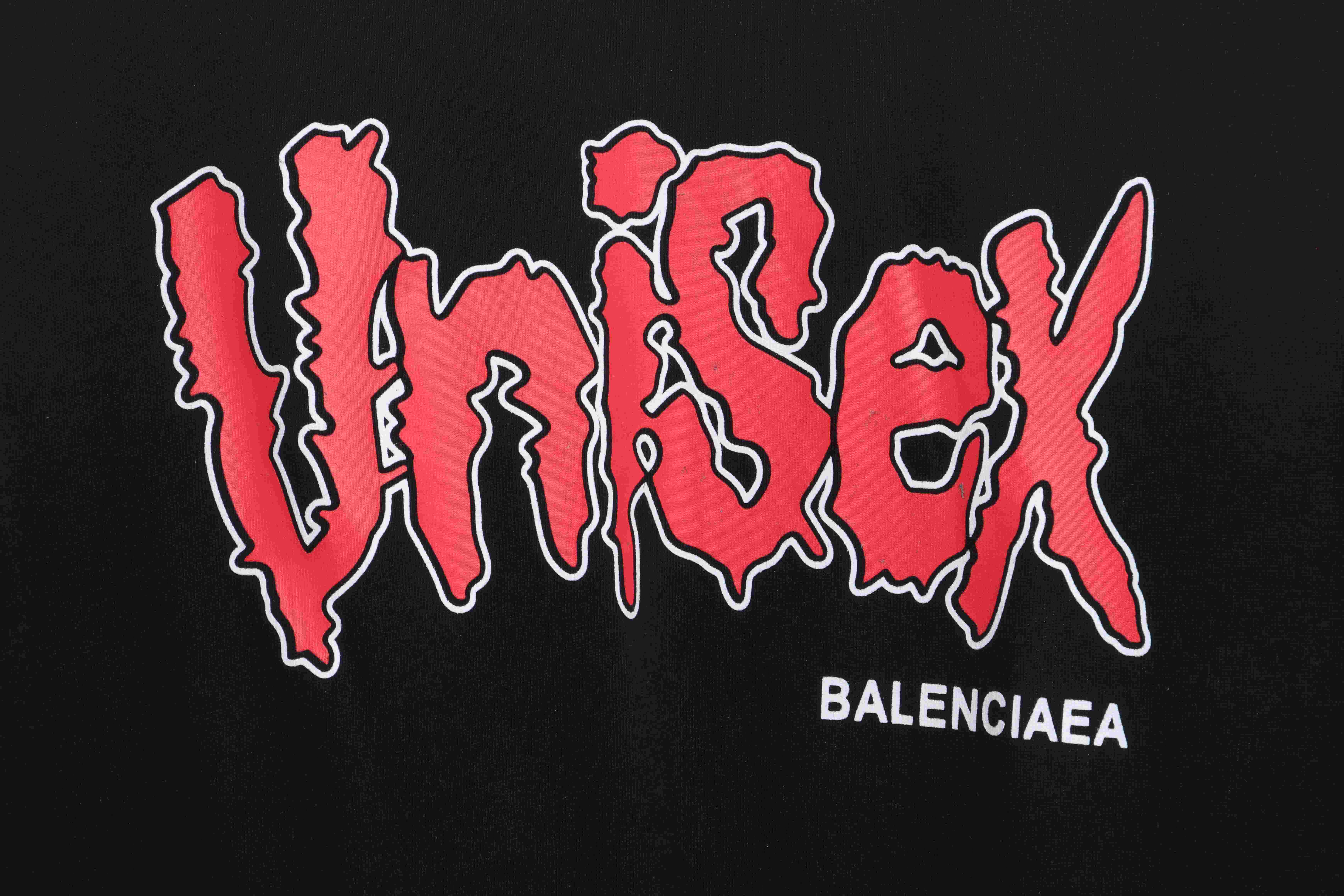 Balenciaga Melting English Print Short Sleeves Black