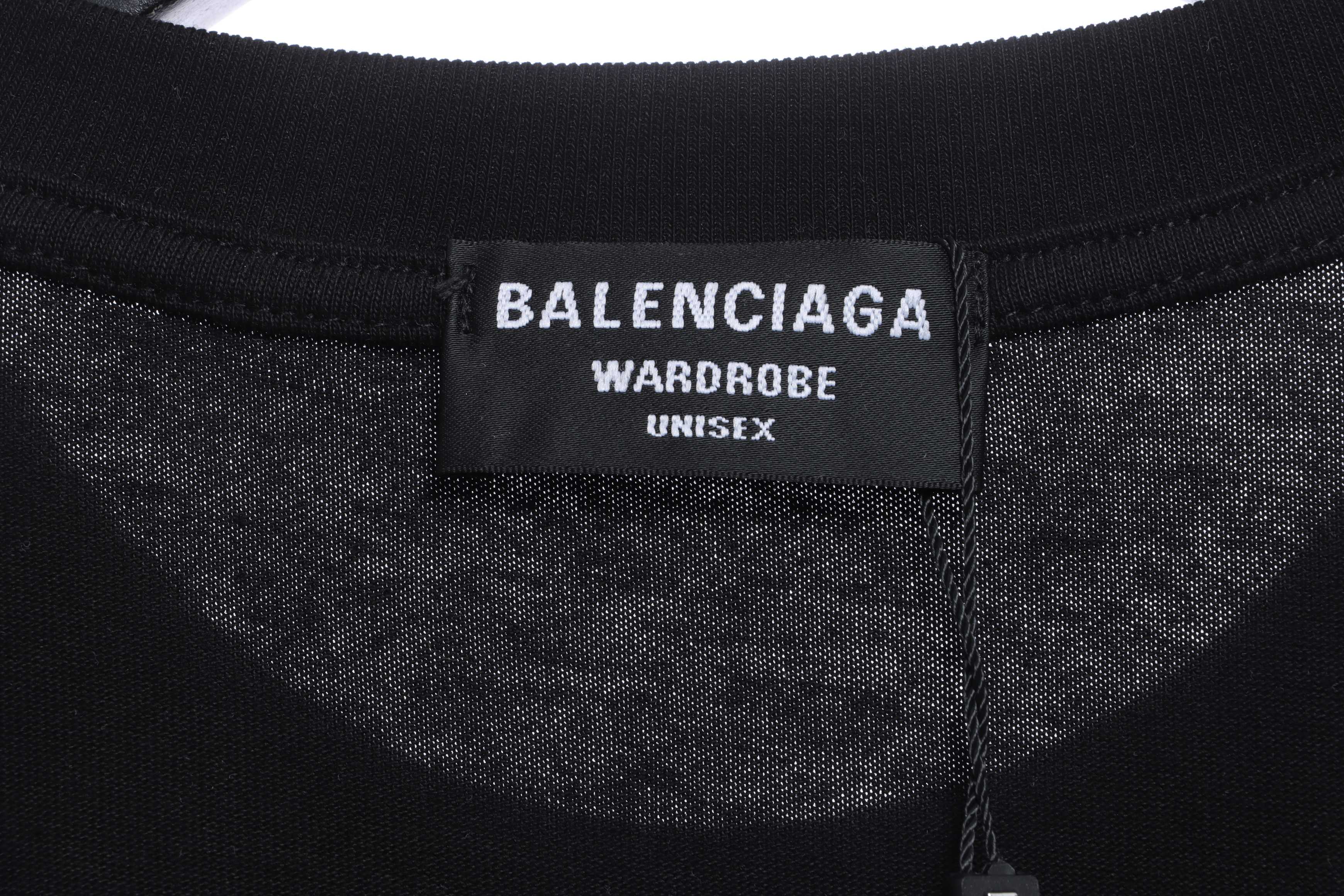 Balenciaga Melting English Print Short Sleeves Black