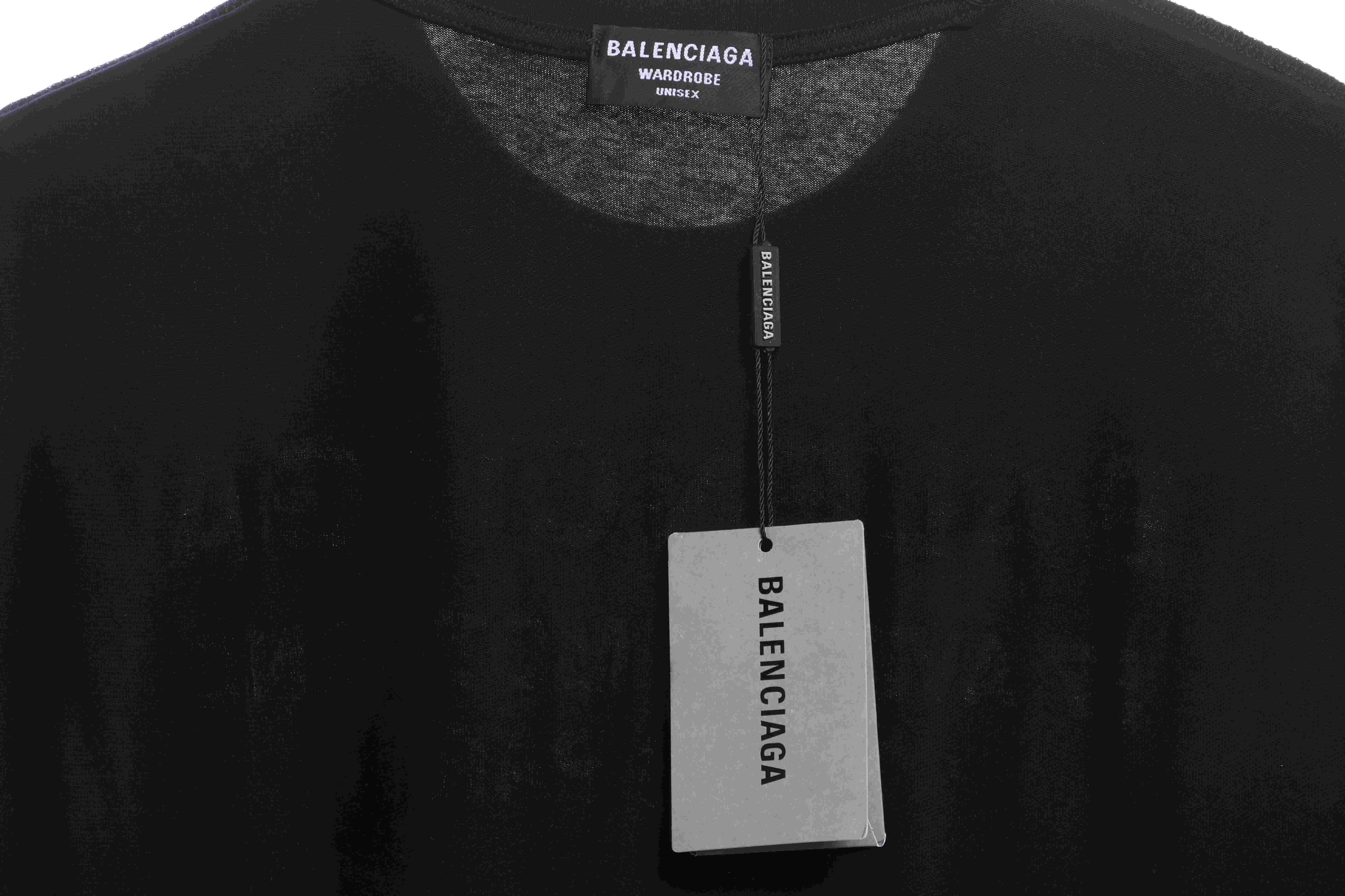 Balenciaga Melting English Print Short Sleeves Black