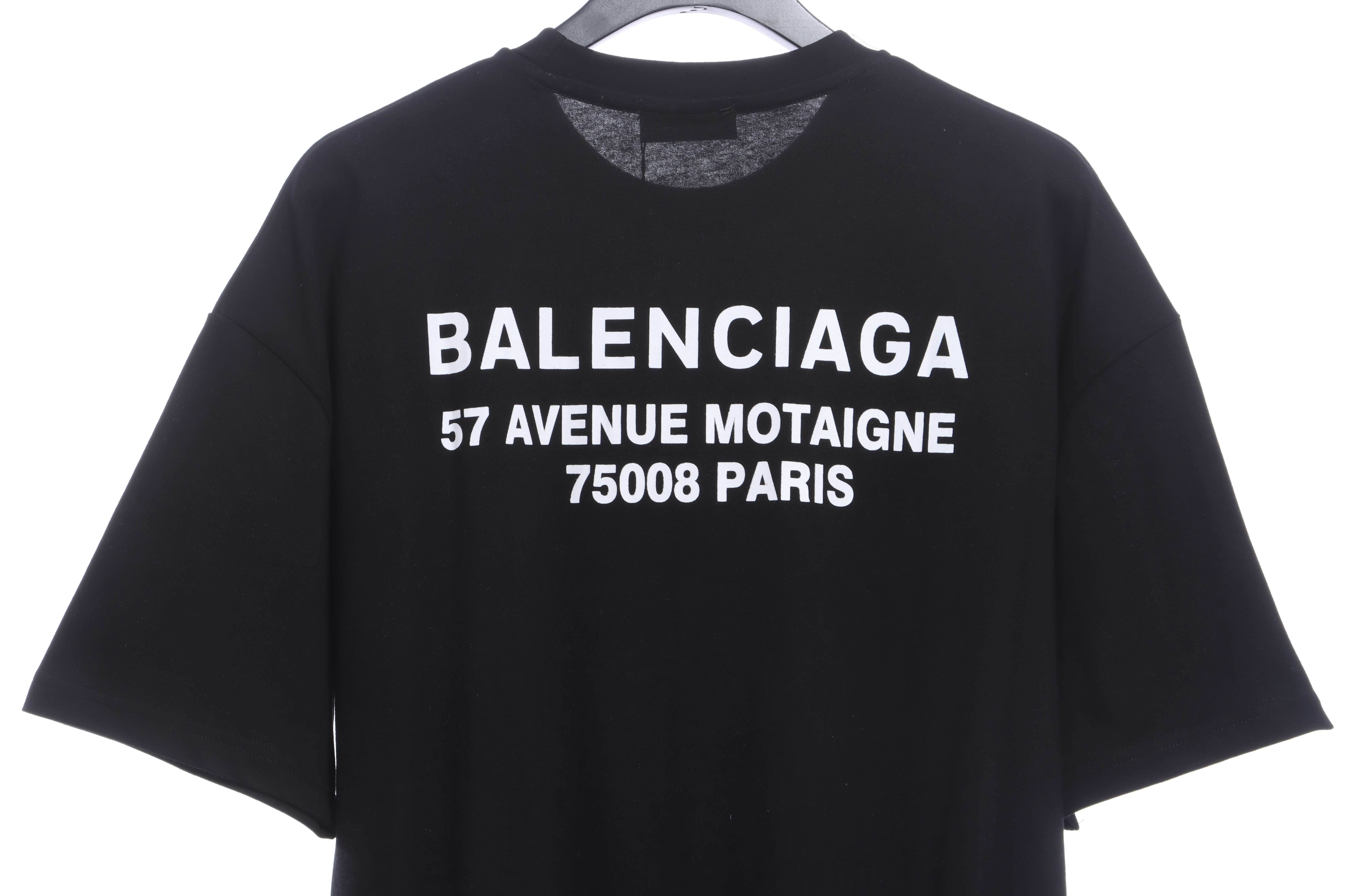 Balenciaga Melting English Print Short Sleeves Black