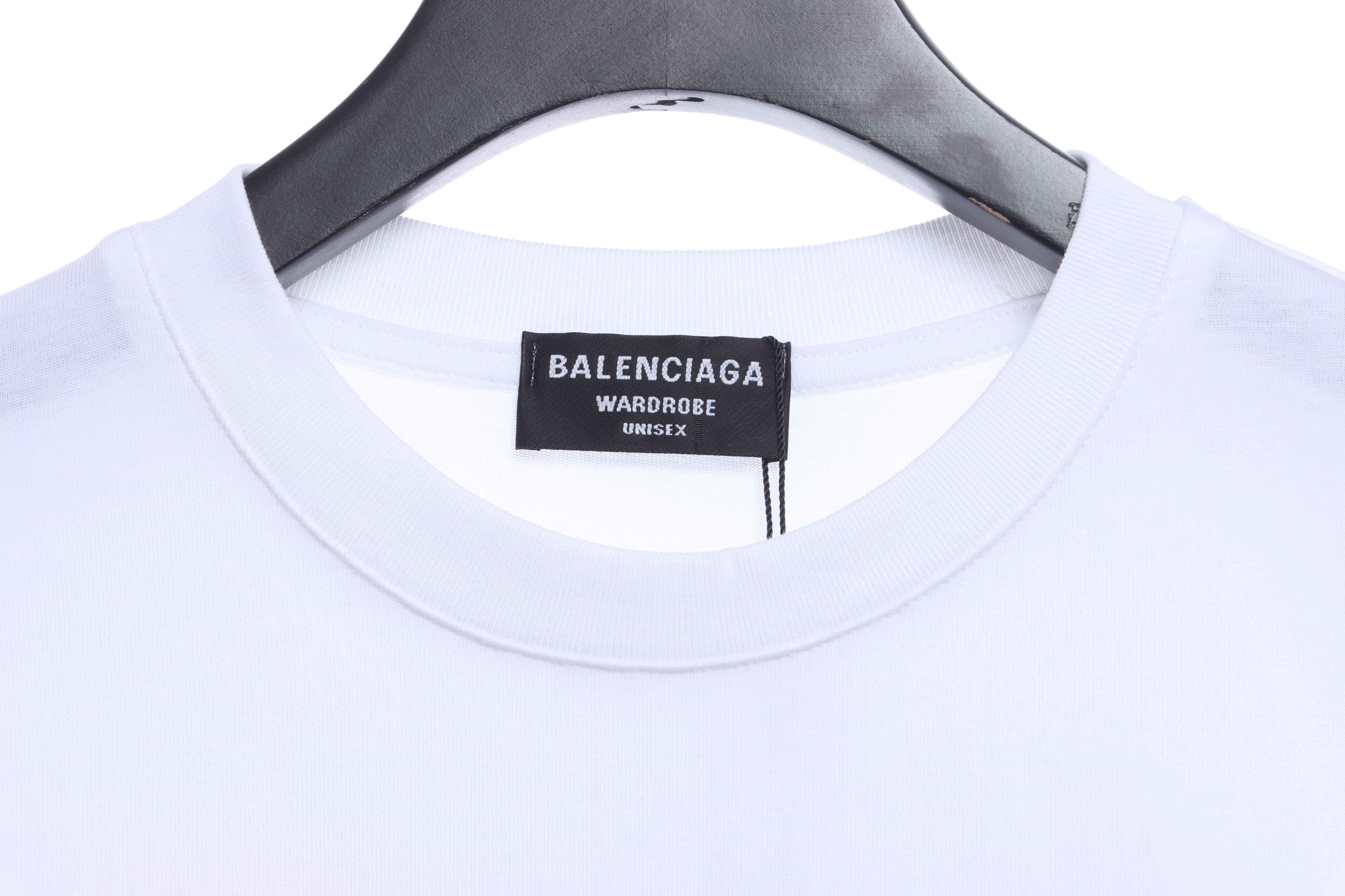 Balenciaga Melting English Print Short Sleeves White