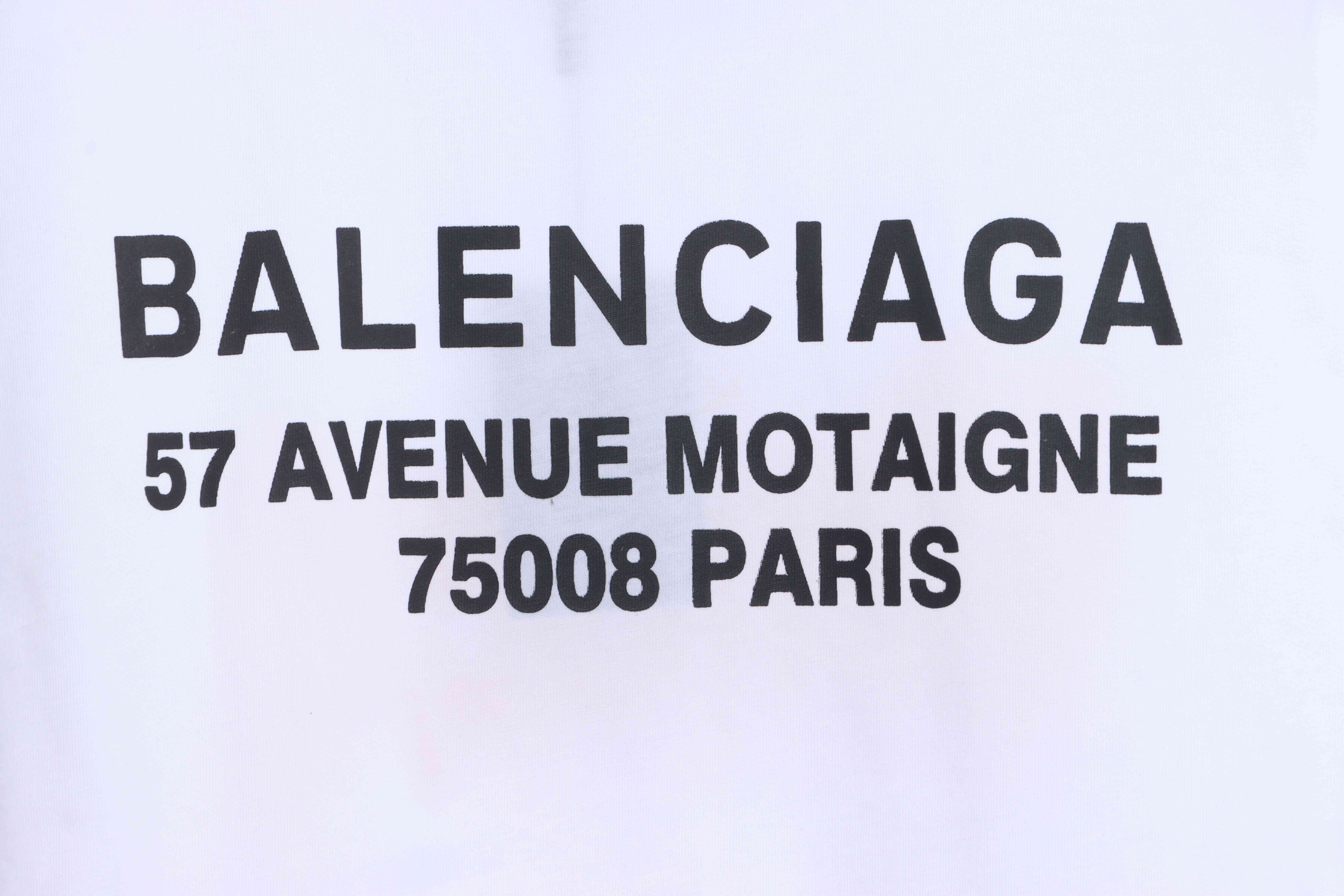 Balenciaga Melting English Print Short Sleeves White