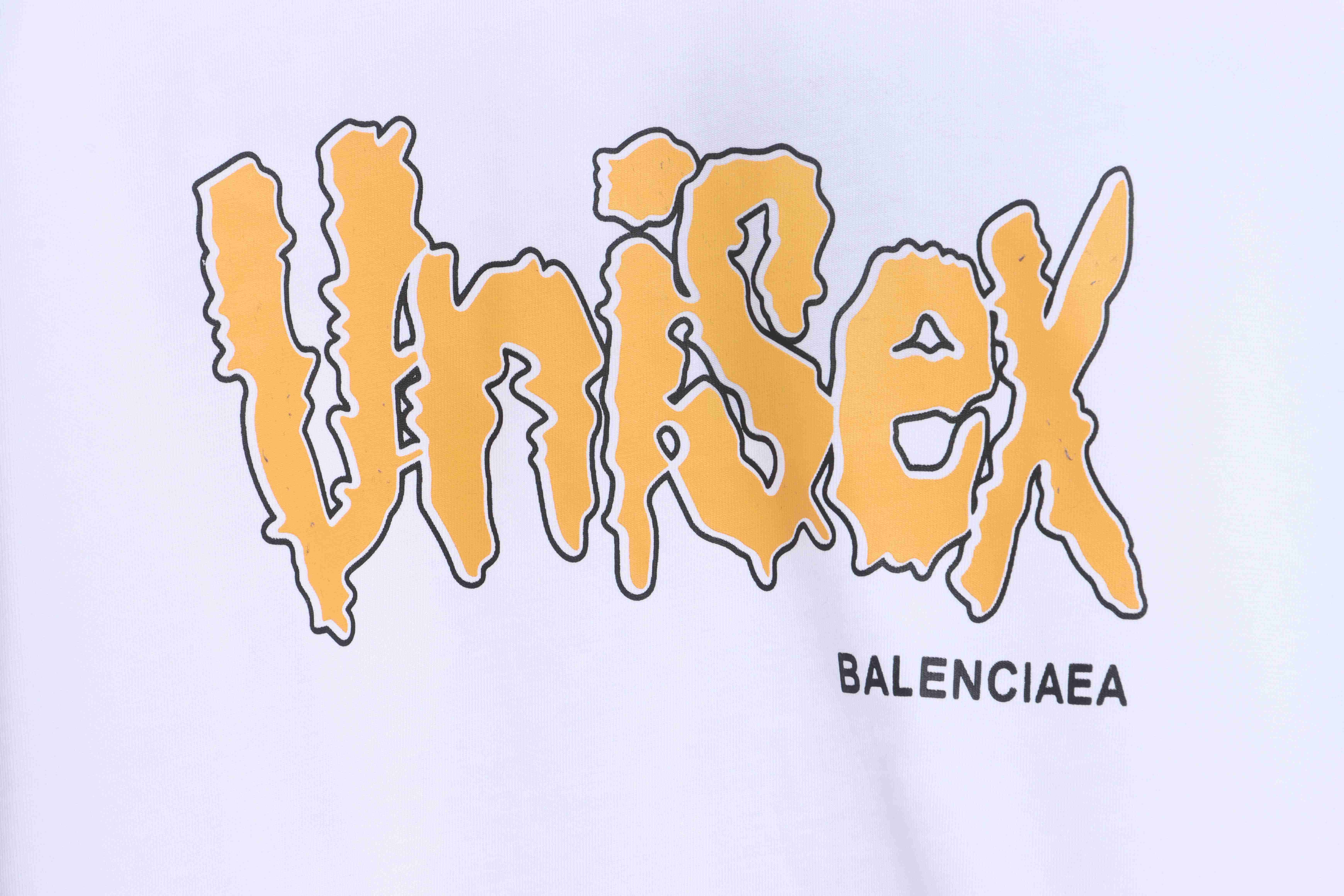 Balenciaga Melting English Print Short Sleeves White