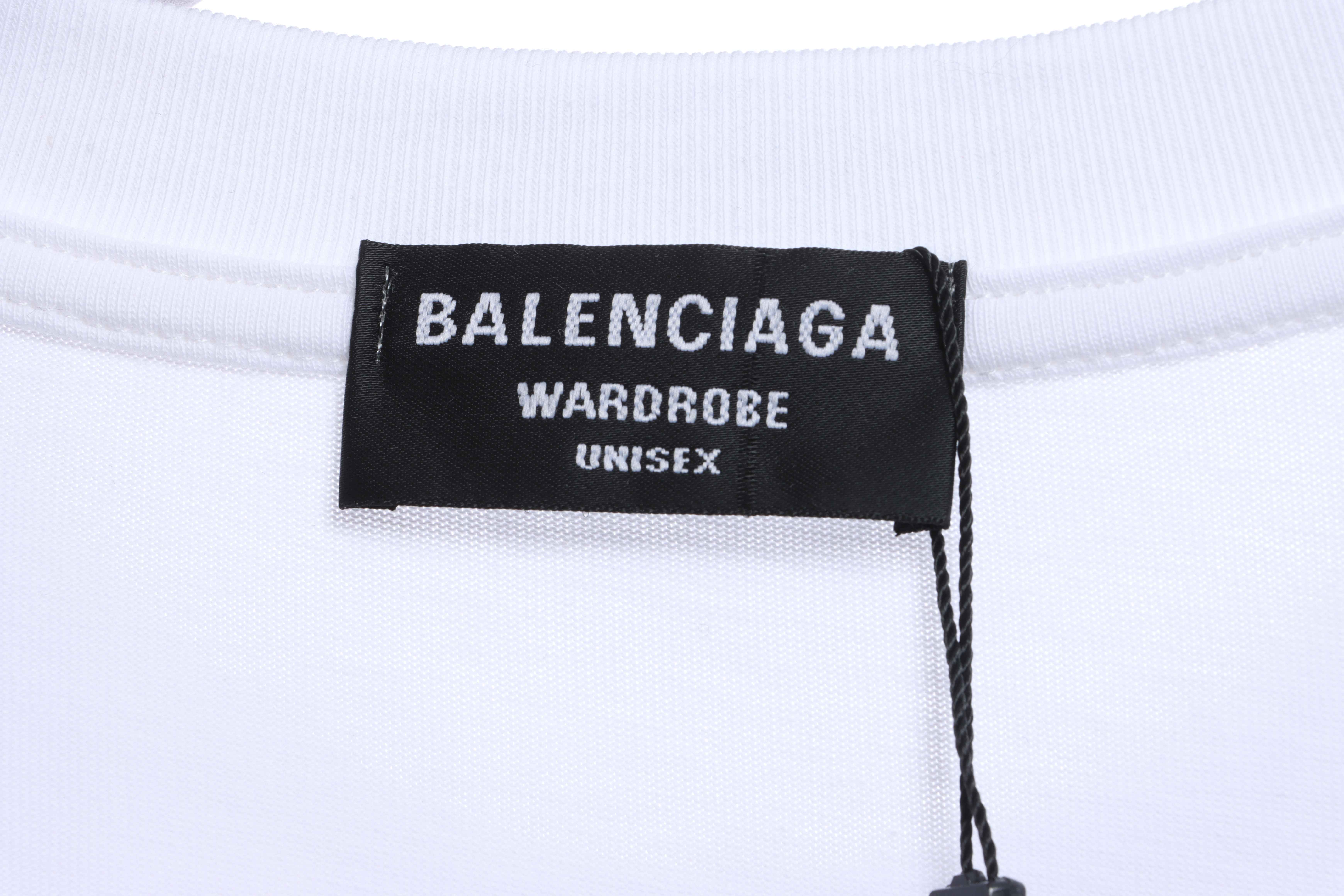Balenciaga Melting English Print Short Sleeves White