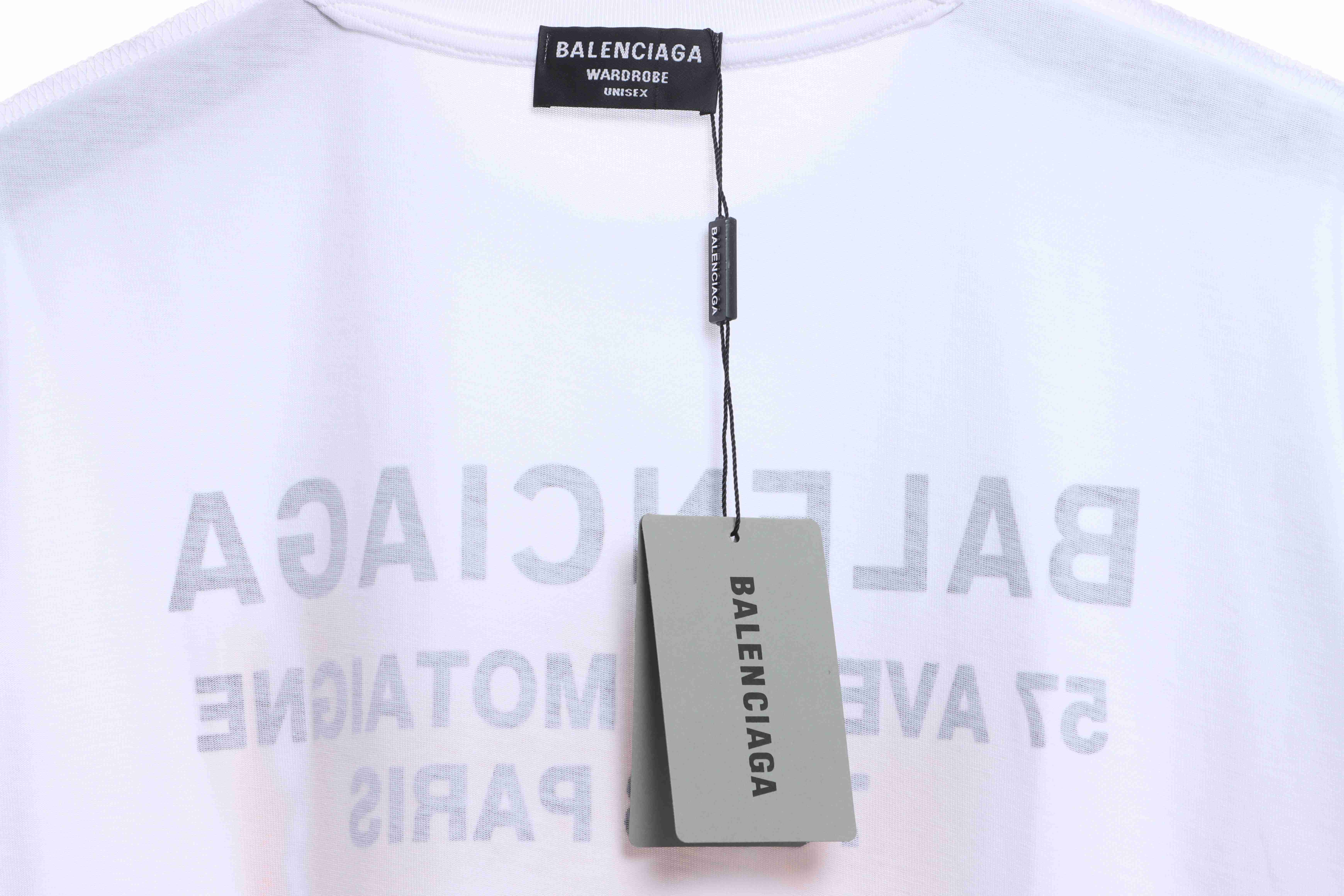 Balenciaga Melting English Print Short Sleeves White