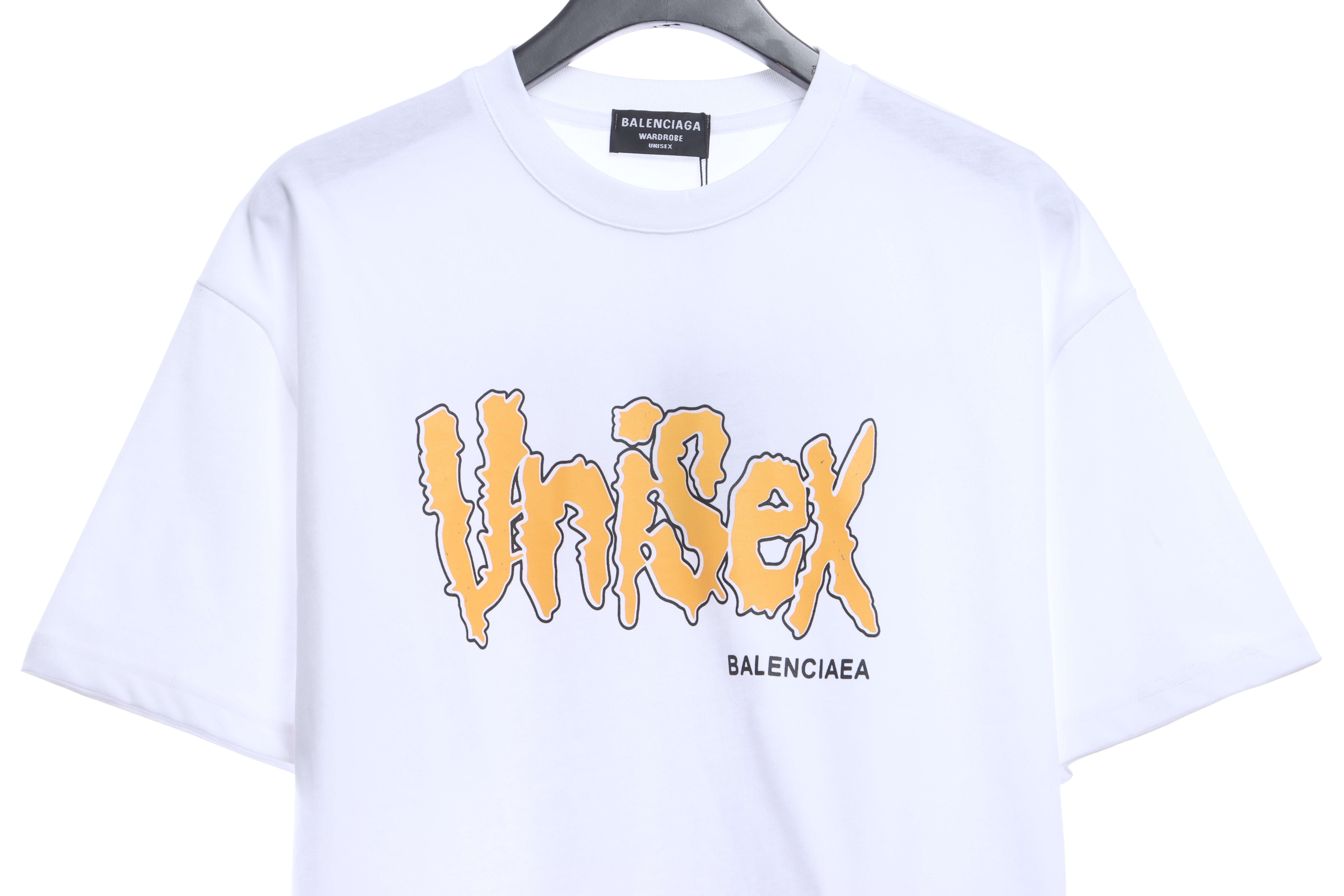 Balenciaga Melting English Print Short Sleeves White