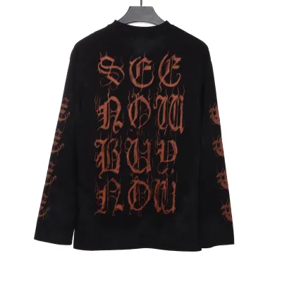 Balenciaga Mud-Dyed Old Sanskrit Long-Sleeved T-shirt 02