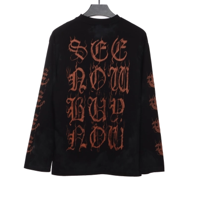Balenciaga Mud-Dyed Old Sanskrit Long-Sleeved T-shirt 02