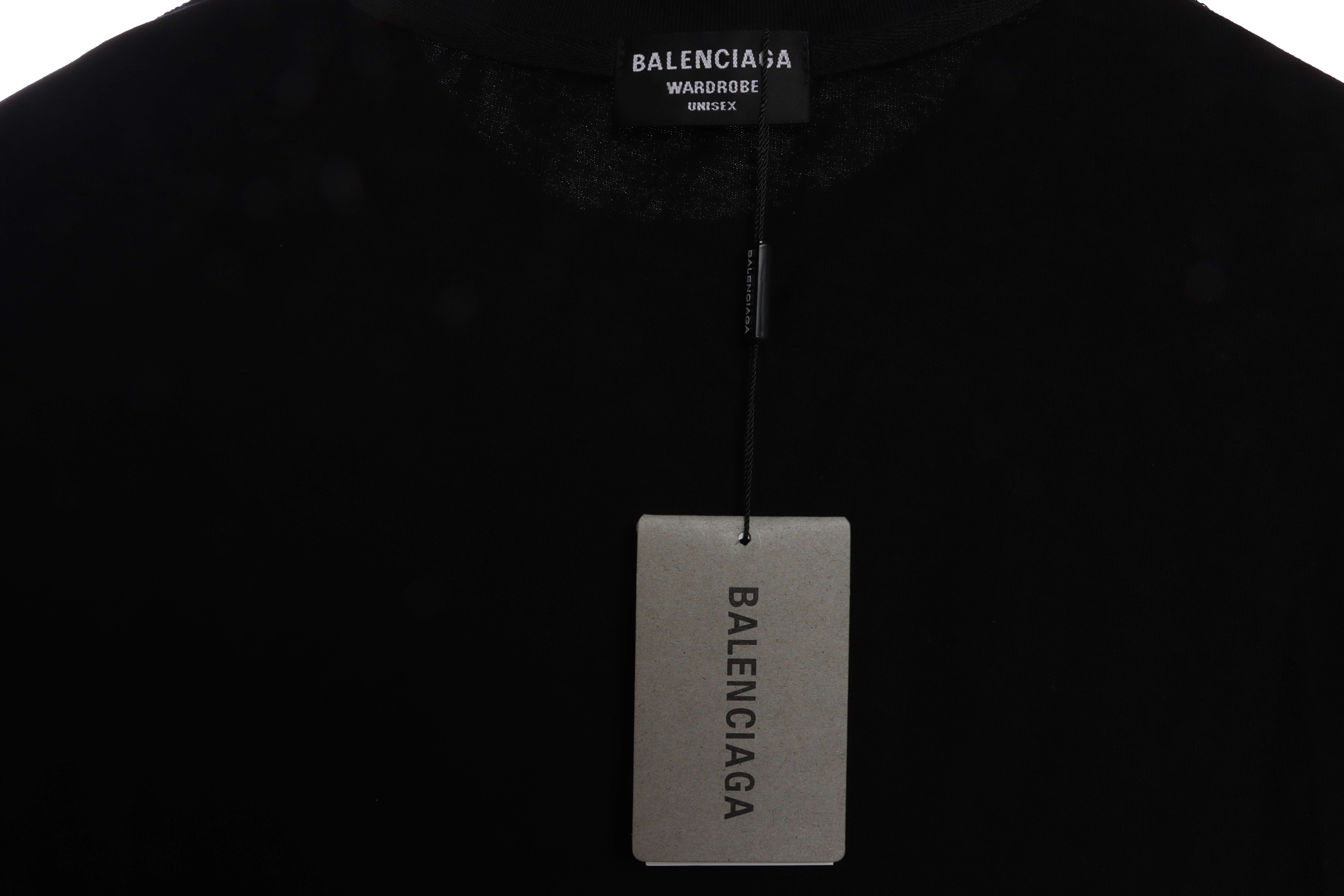 Balenciaga Mud-Dyed Old Sanskrit Long-Sleeved T-shirt