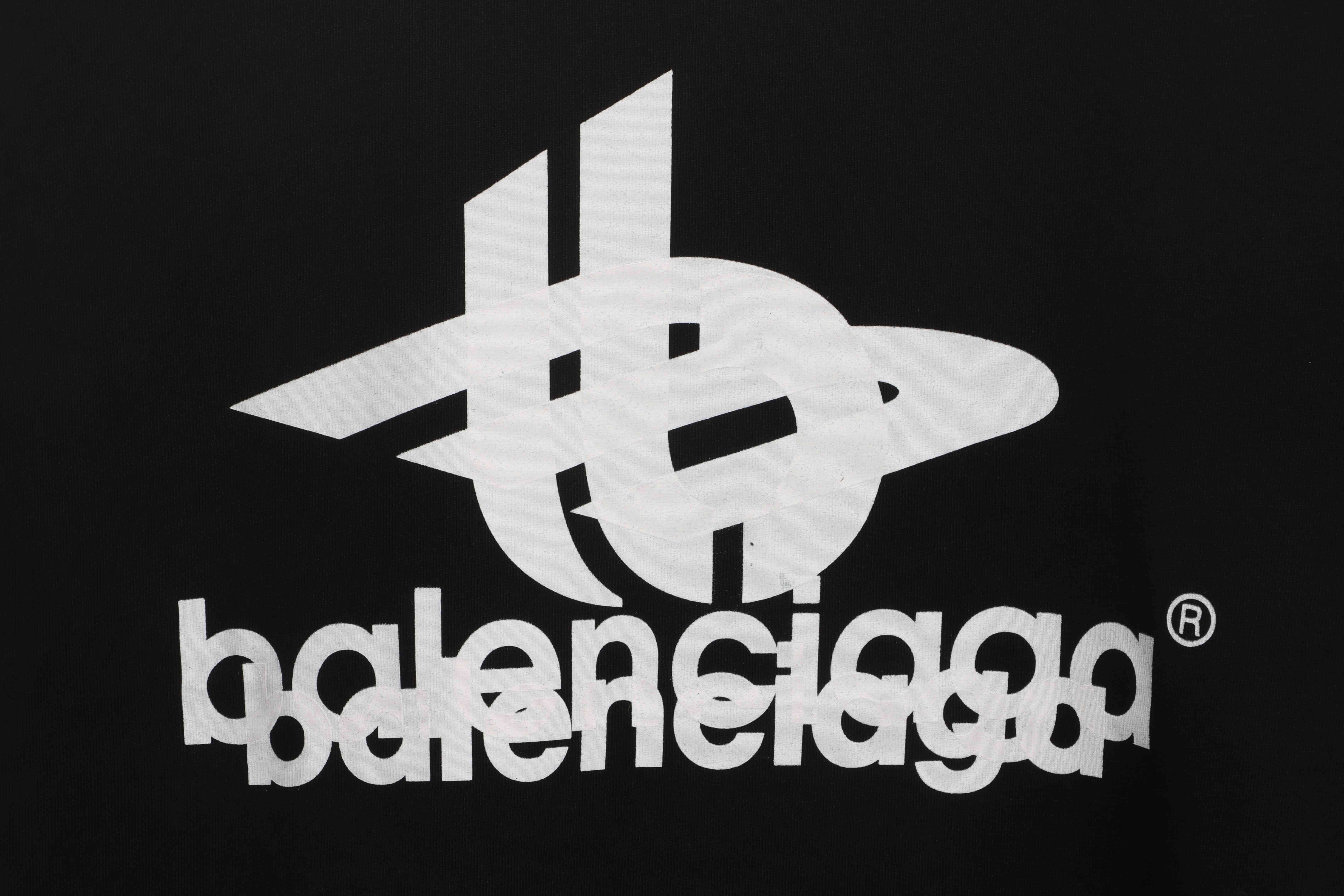 Balenciaga Overlap LOGO Short Sleeve Black