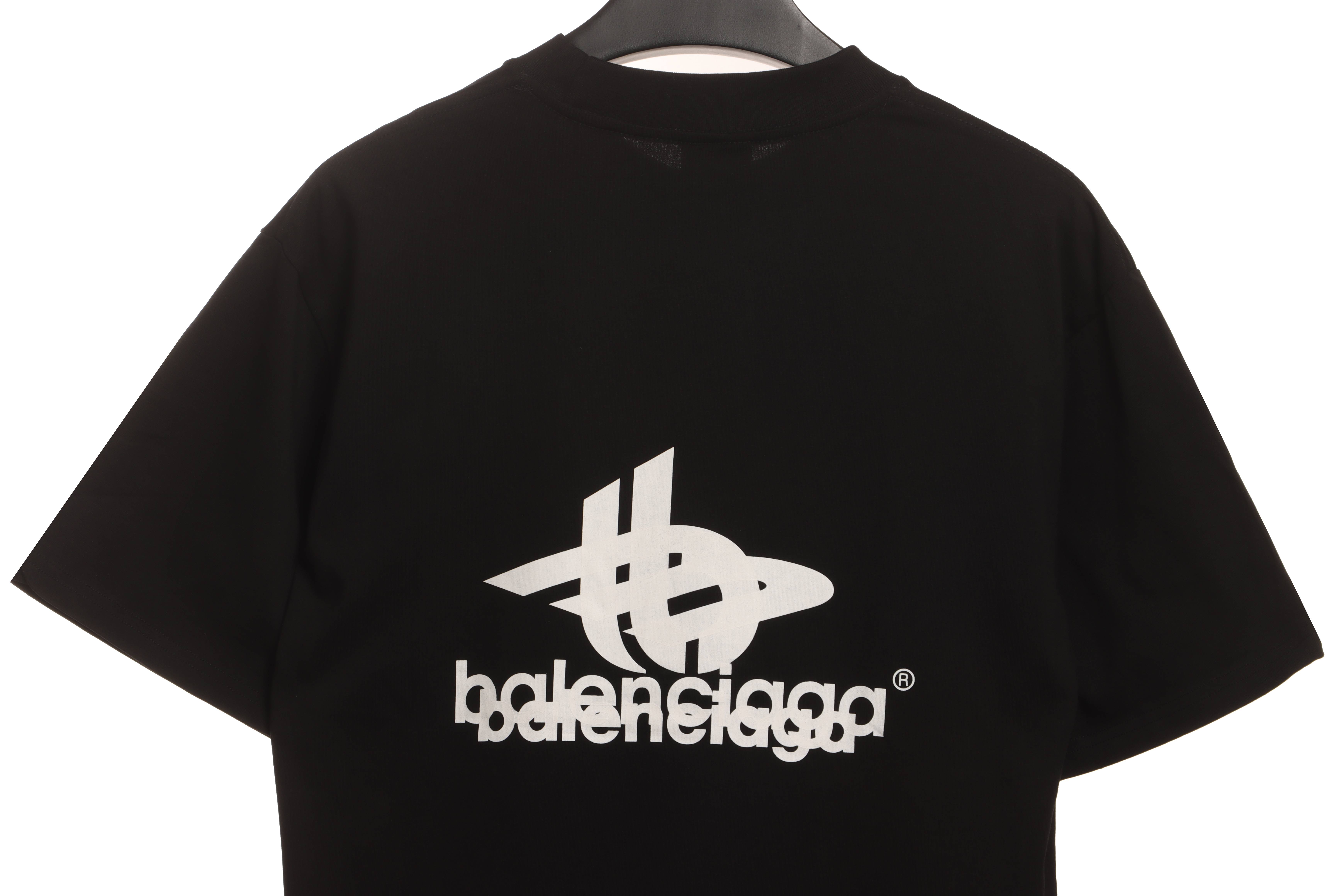 Balenciaga Overlap LOGO Short Sleeve Black