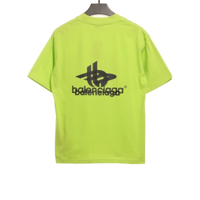 Balenciaga Overlap LOGO Short Sleeve Green 02