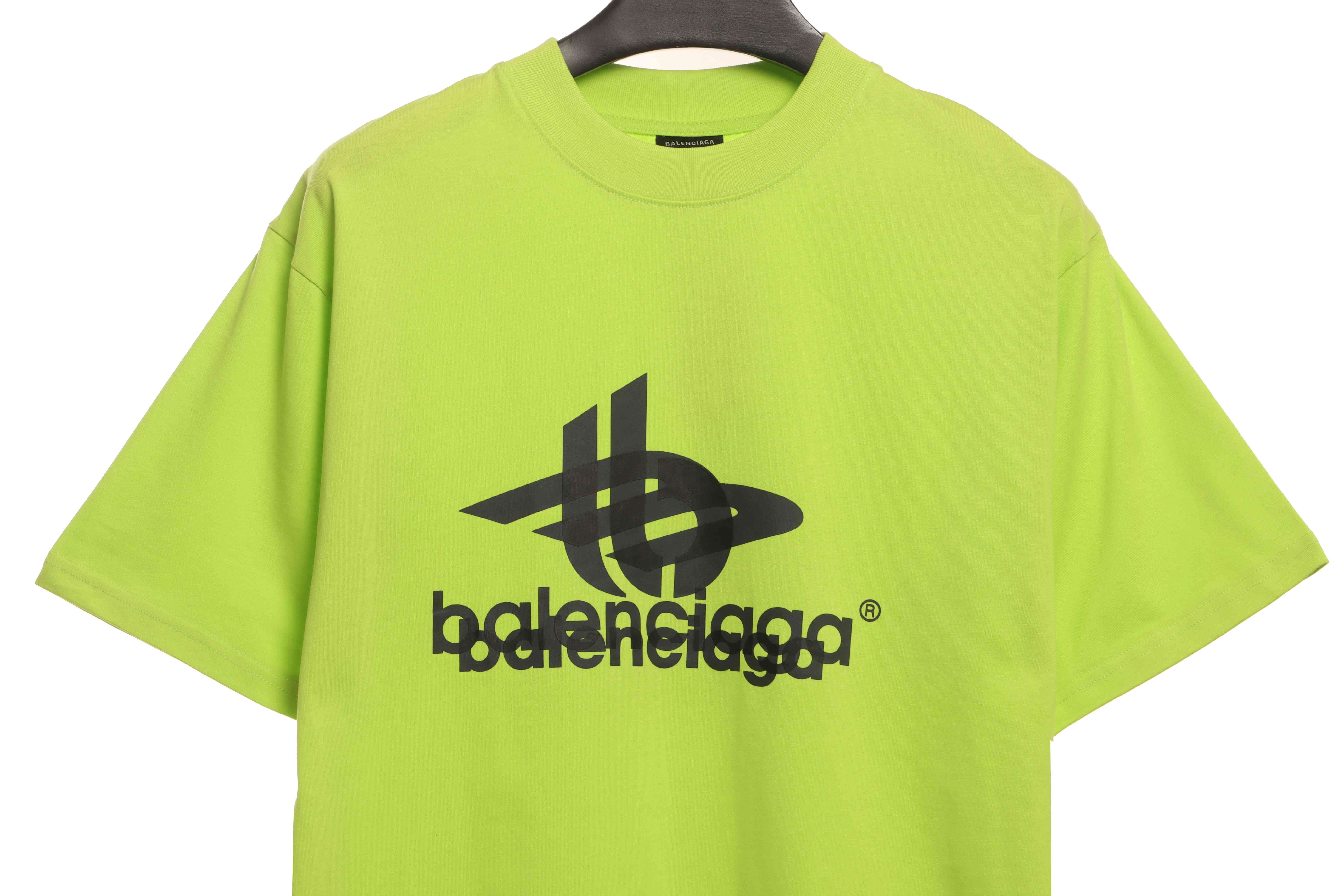 Balenciaga Overlap LOGO Short Sleeve Green