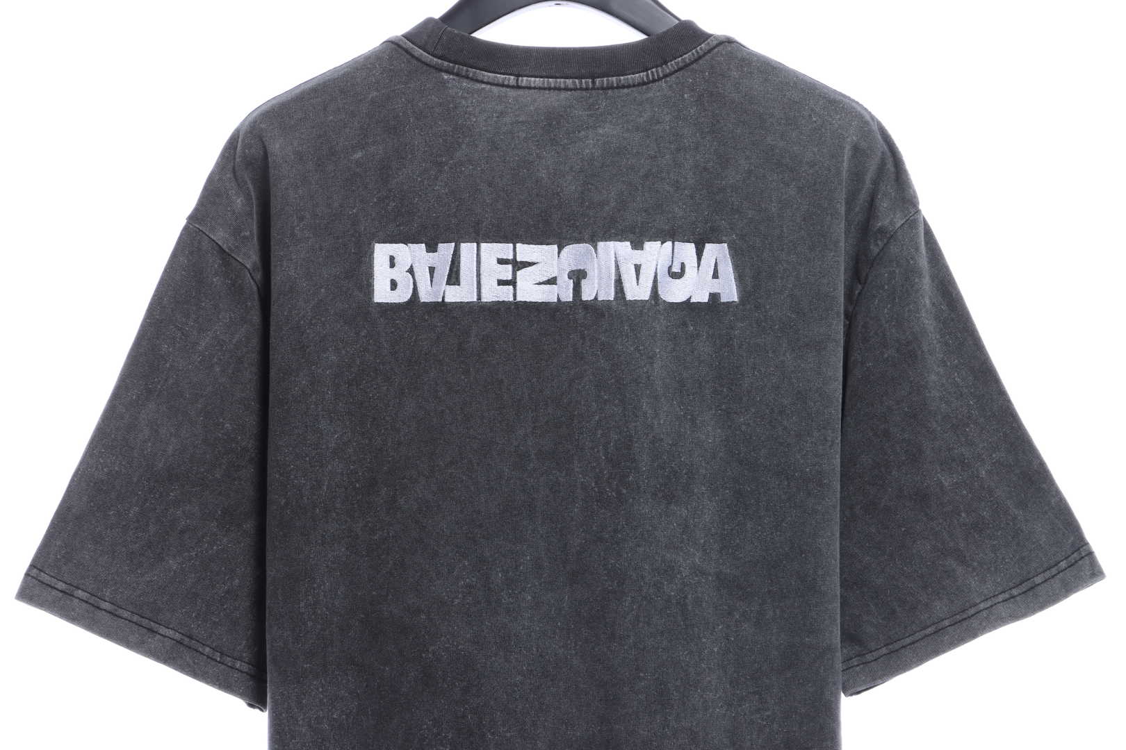 Balenciaga Reverse Letter Embroidered Short Sleeves