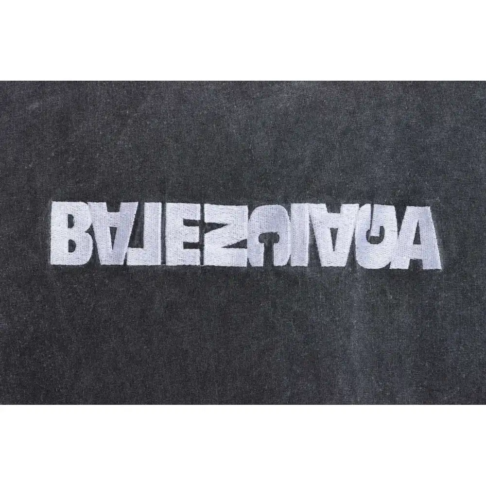 Balenciaga Reverse Letter Embroidered Short Sleeves