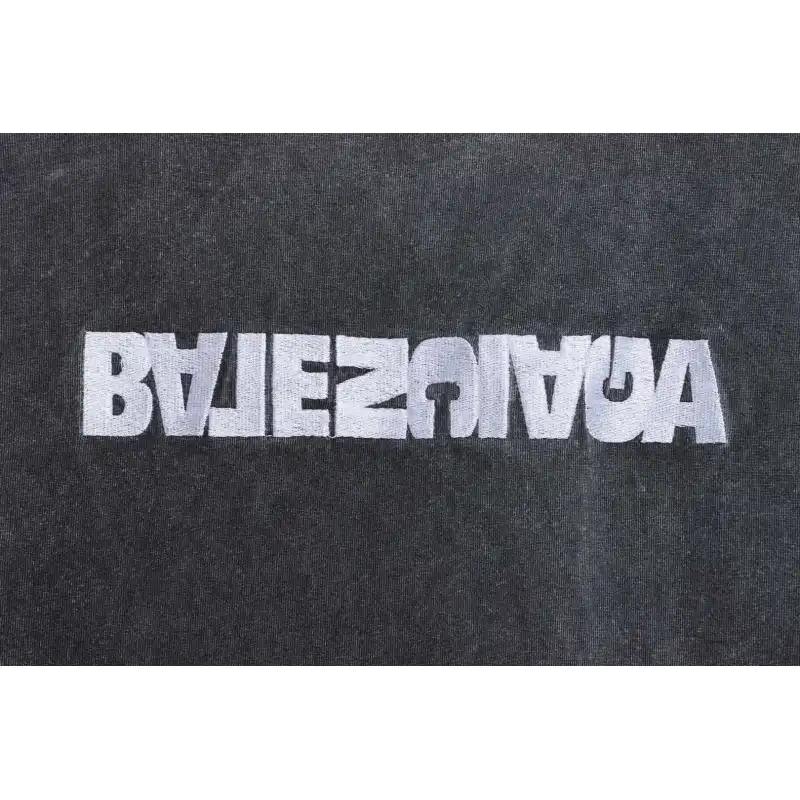 Balenciaga Reverse Letter Embroidered Short Sleeves