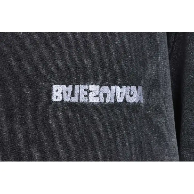 Balenciaga Reverse Letter Embroidered Short Sleeves