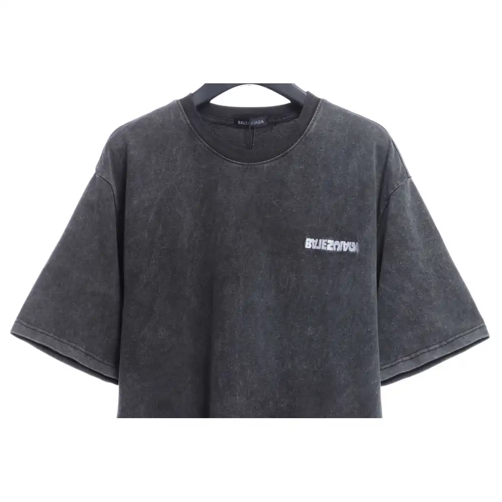 Balenciaga Reverse Letter Embroidered Short Sleeves