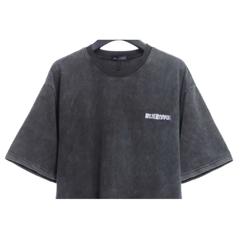 Balenciaga Reverse Letter Embroidered Short Sleeves