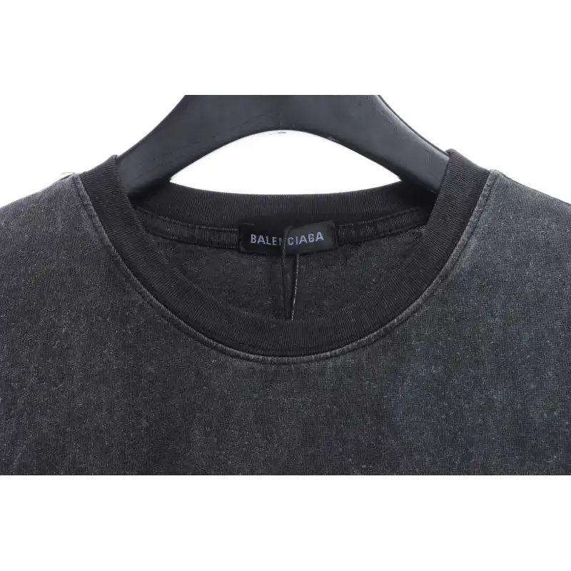 Balenciaga Reverse Letter Embroidered Short Sleeves