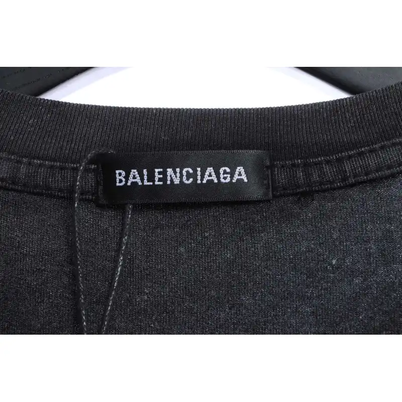 Balenciaga Reverse Letter Embroidered Short Sleeves