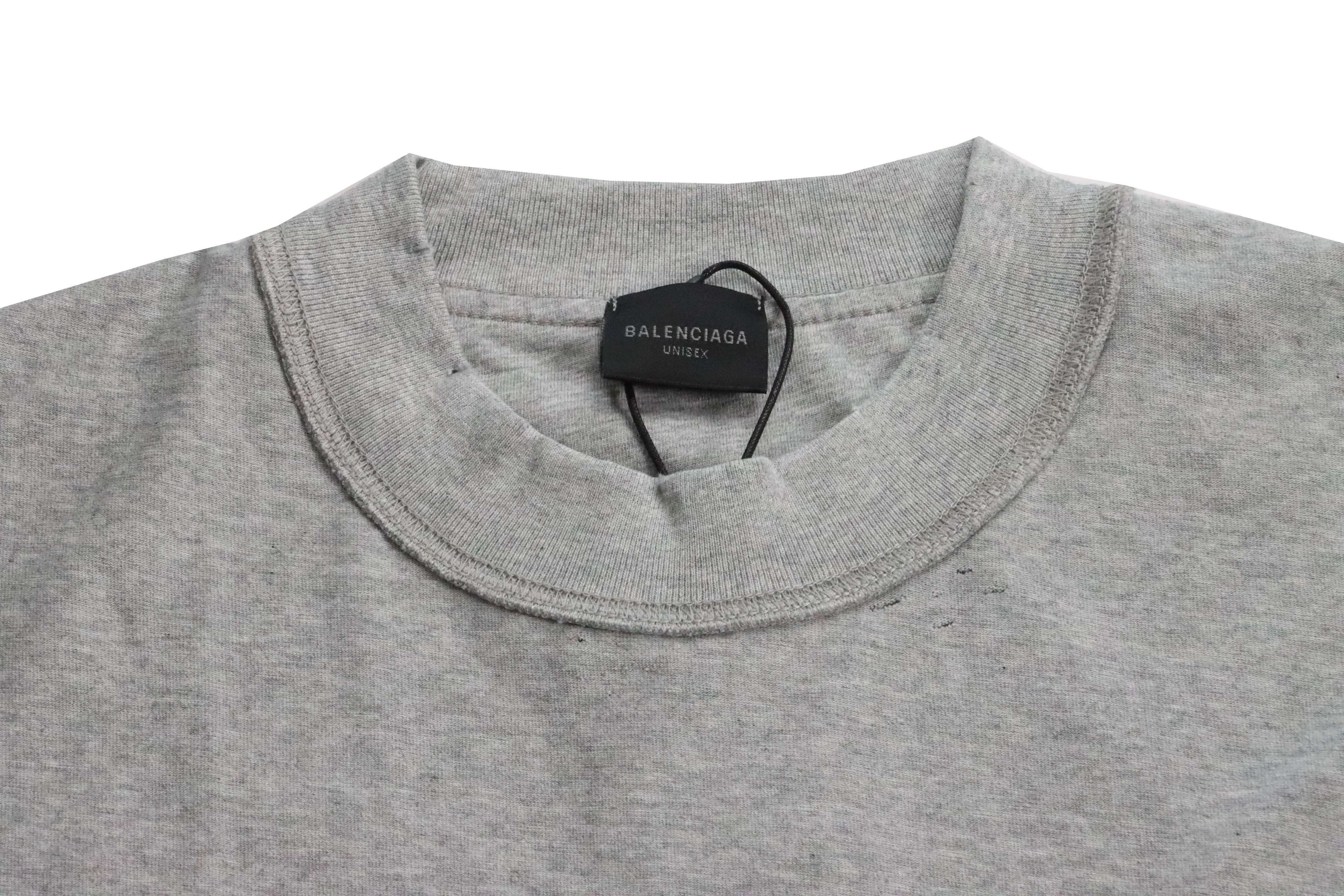 Balenciaga Reverse Stitching Oversized Short Sleeves Grey