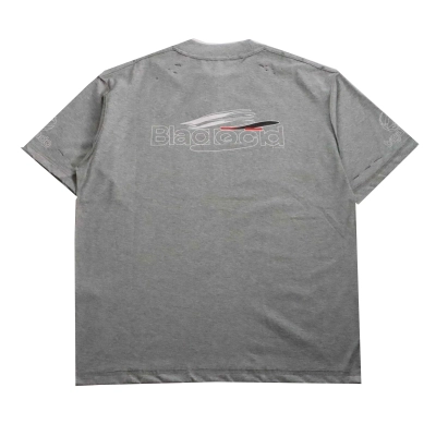 Balenciaga Reverse Stitching Oversized Short Sleeves Grey 02