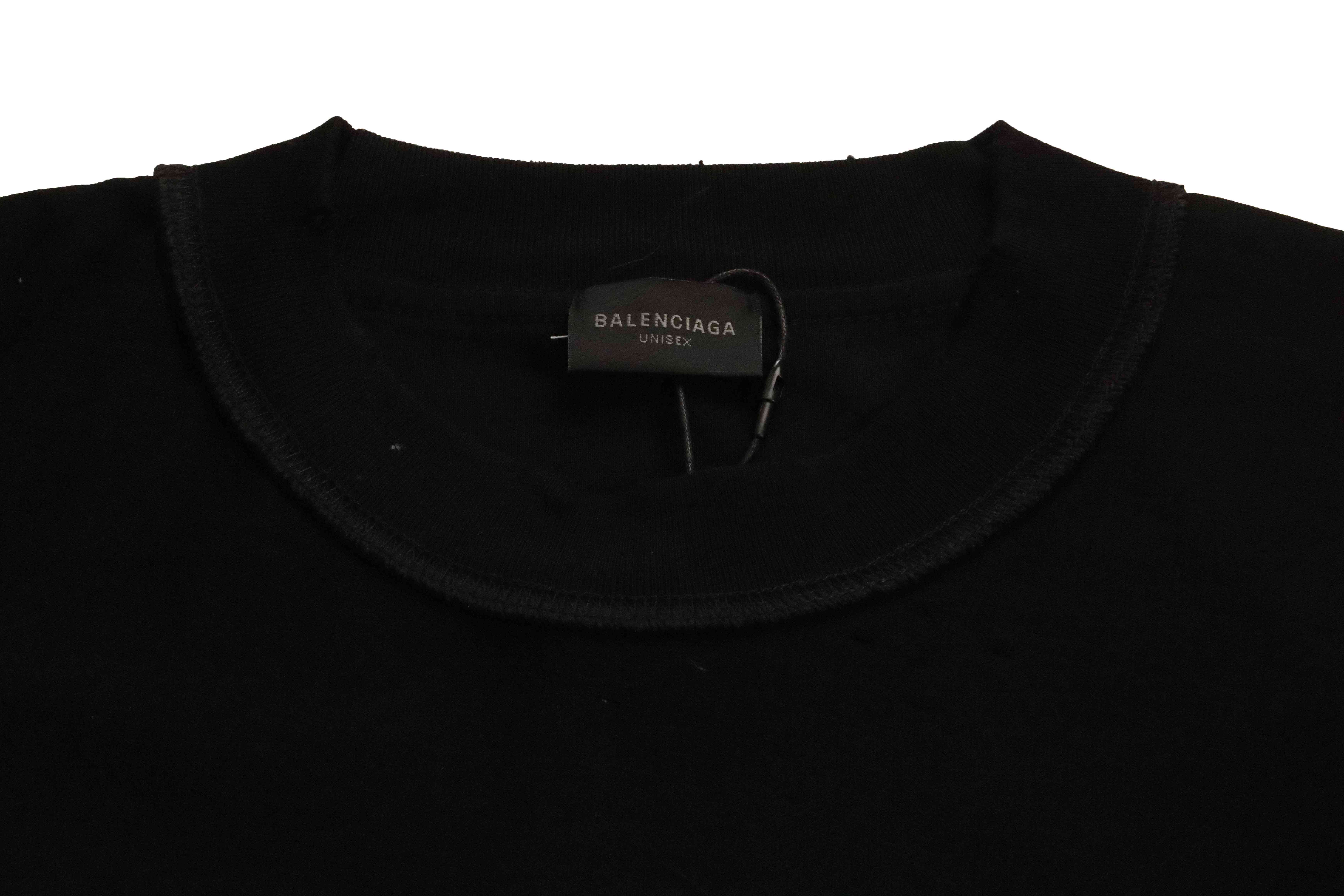 Balenciaga Reverse Stitching Oversized Short Sleeves Black