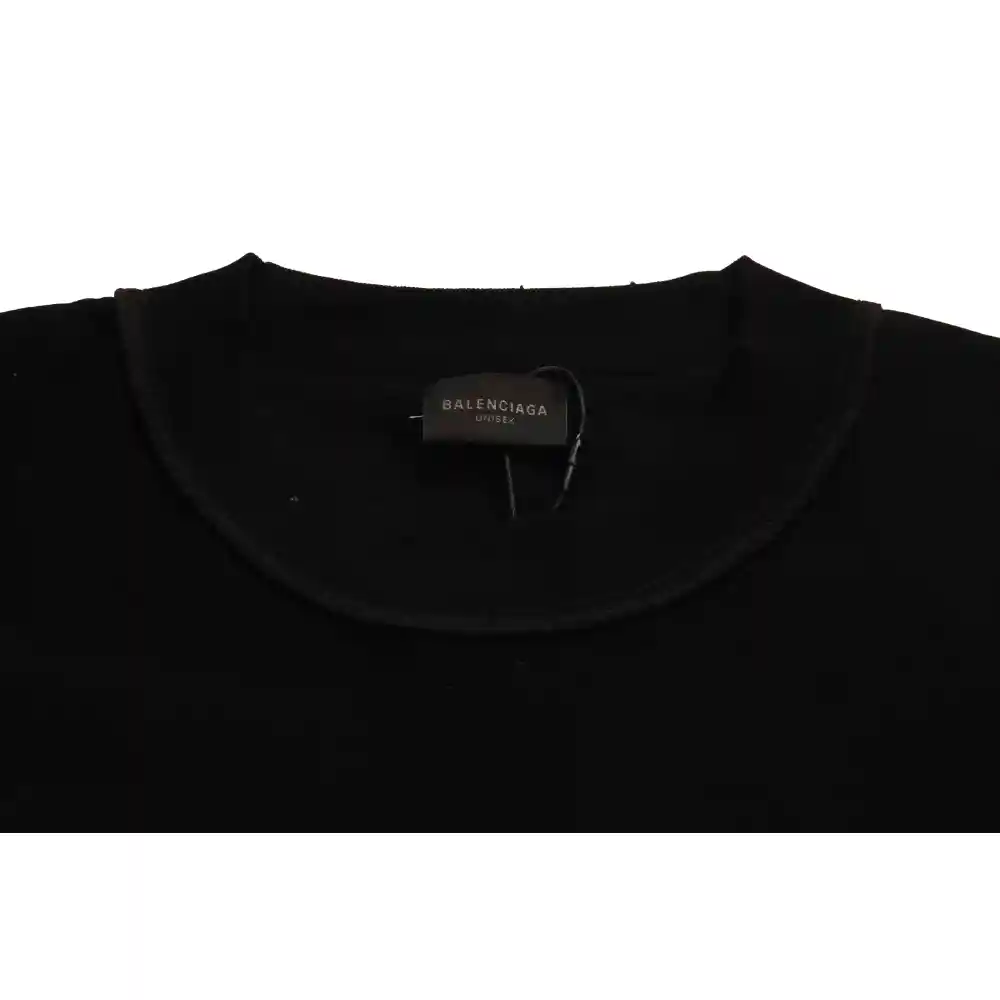 Balenciaga Reverse Stitching Oversized Short Sleeves Black