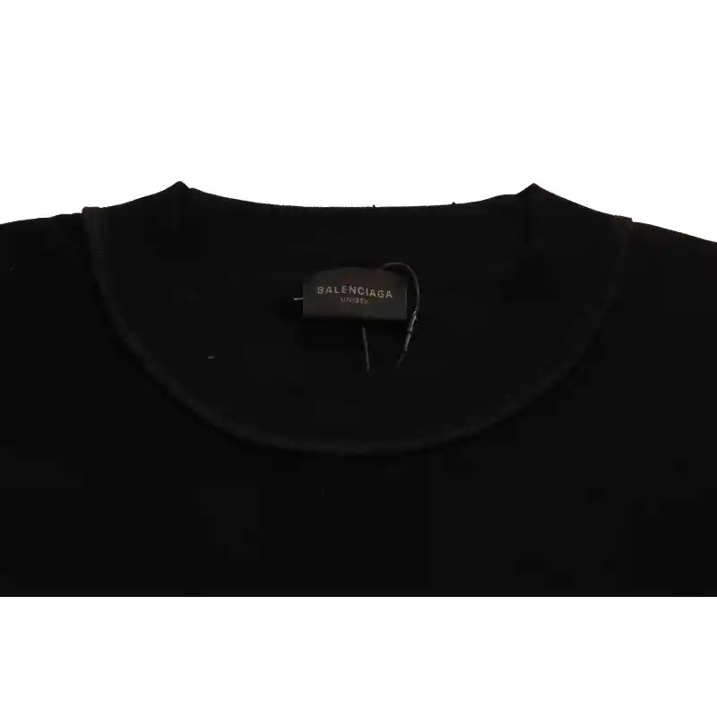 Balenciaga Reverse Stitching Oversized Short Sleeves Black