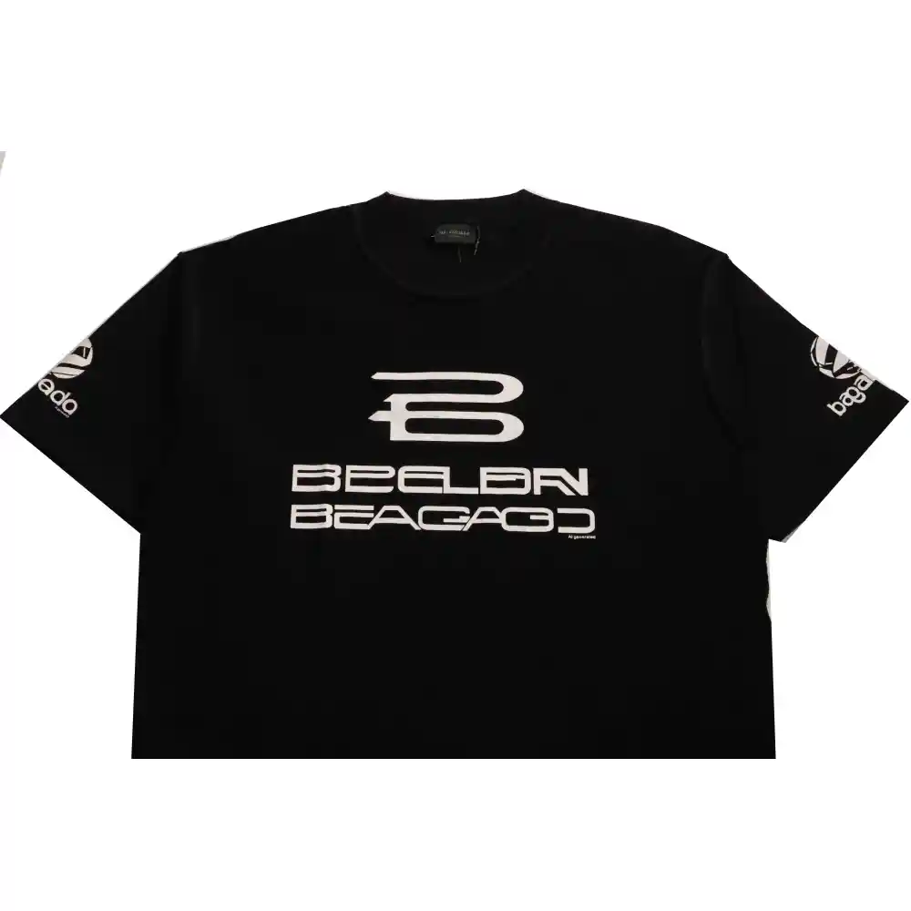 Balenciaga Reverse Stitching Oversized Short Sleeves Black