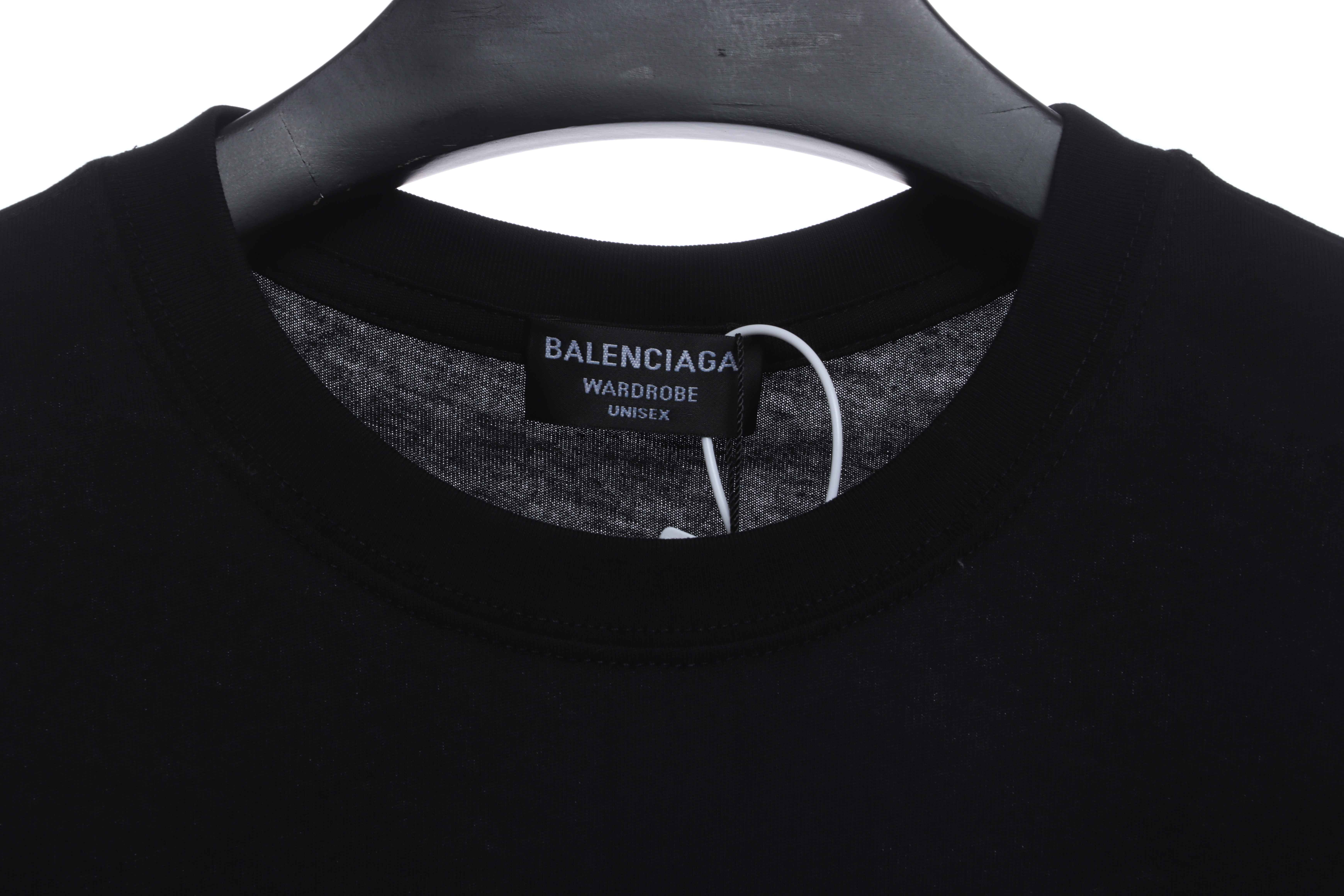 Balenciaga Rhinestone Button Short Sleeves