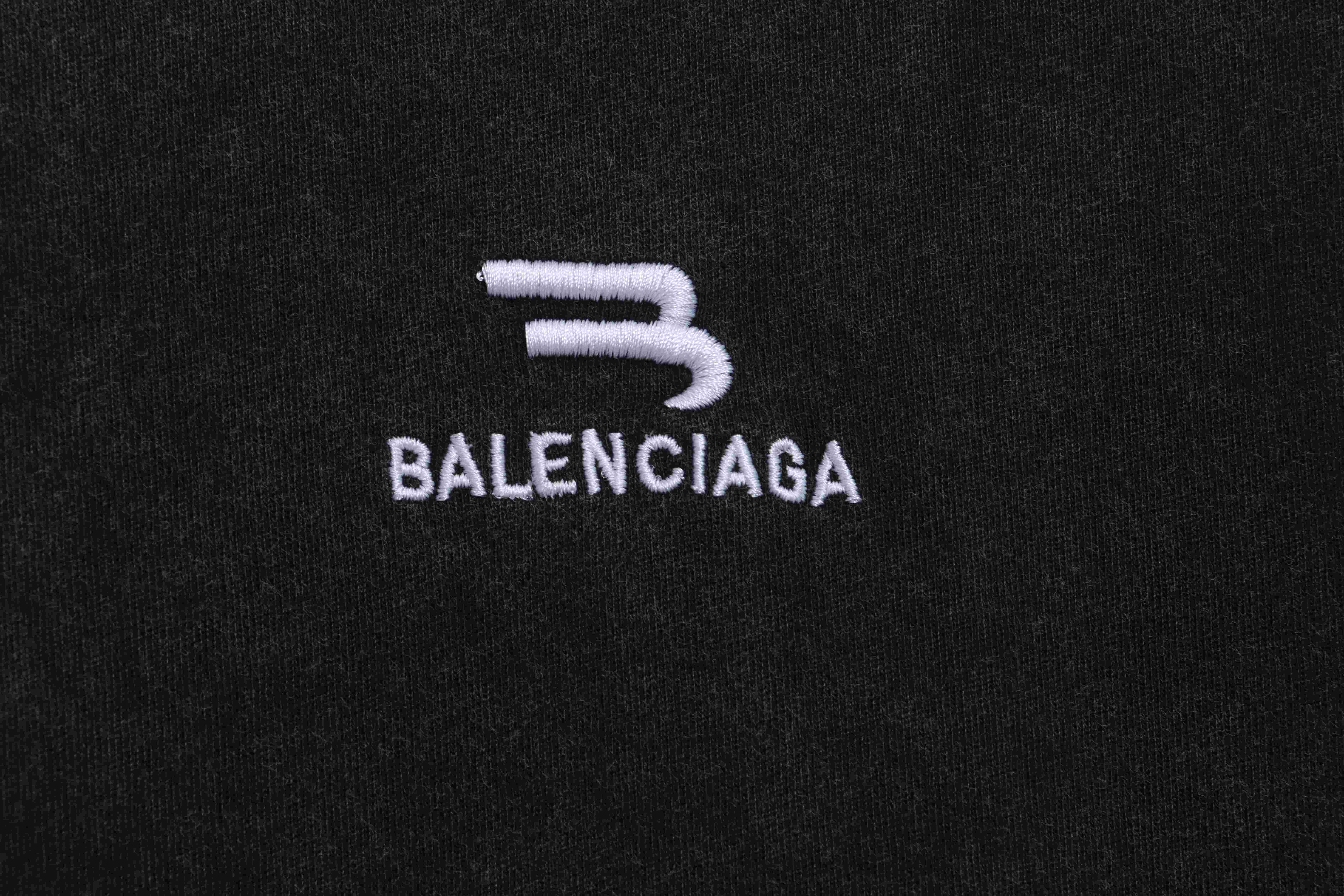 Balenciaga Short Sleeves With Double Hook Logo Embroidery On Chest