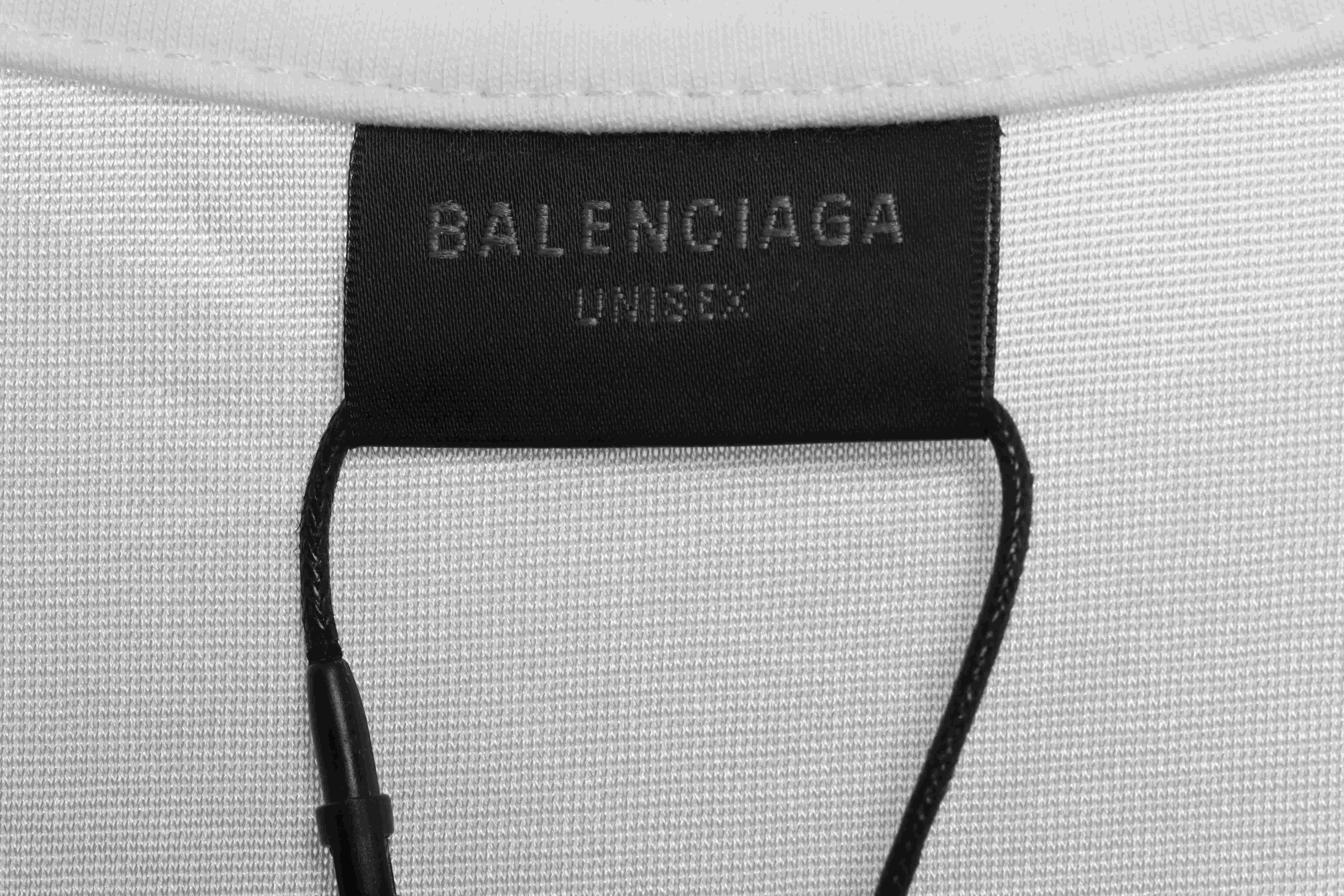 Balenciaga Spliced Embroidered Jersey Short Sleeves White