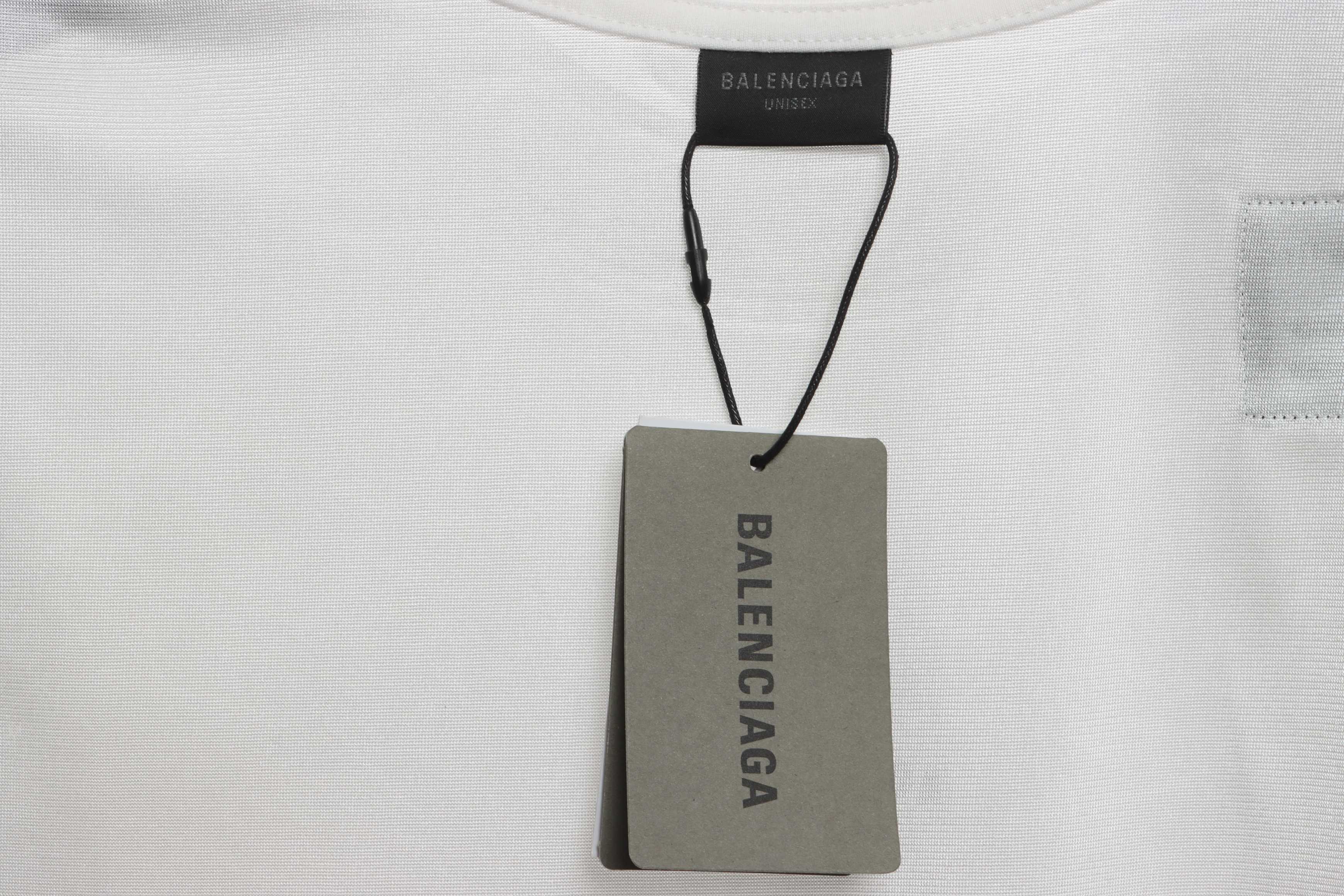 Balenciaga Spliced Embroidered Jersey Short Sleeves White