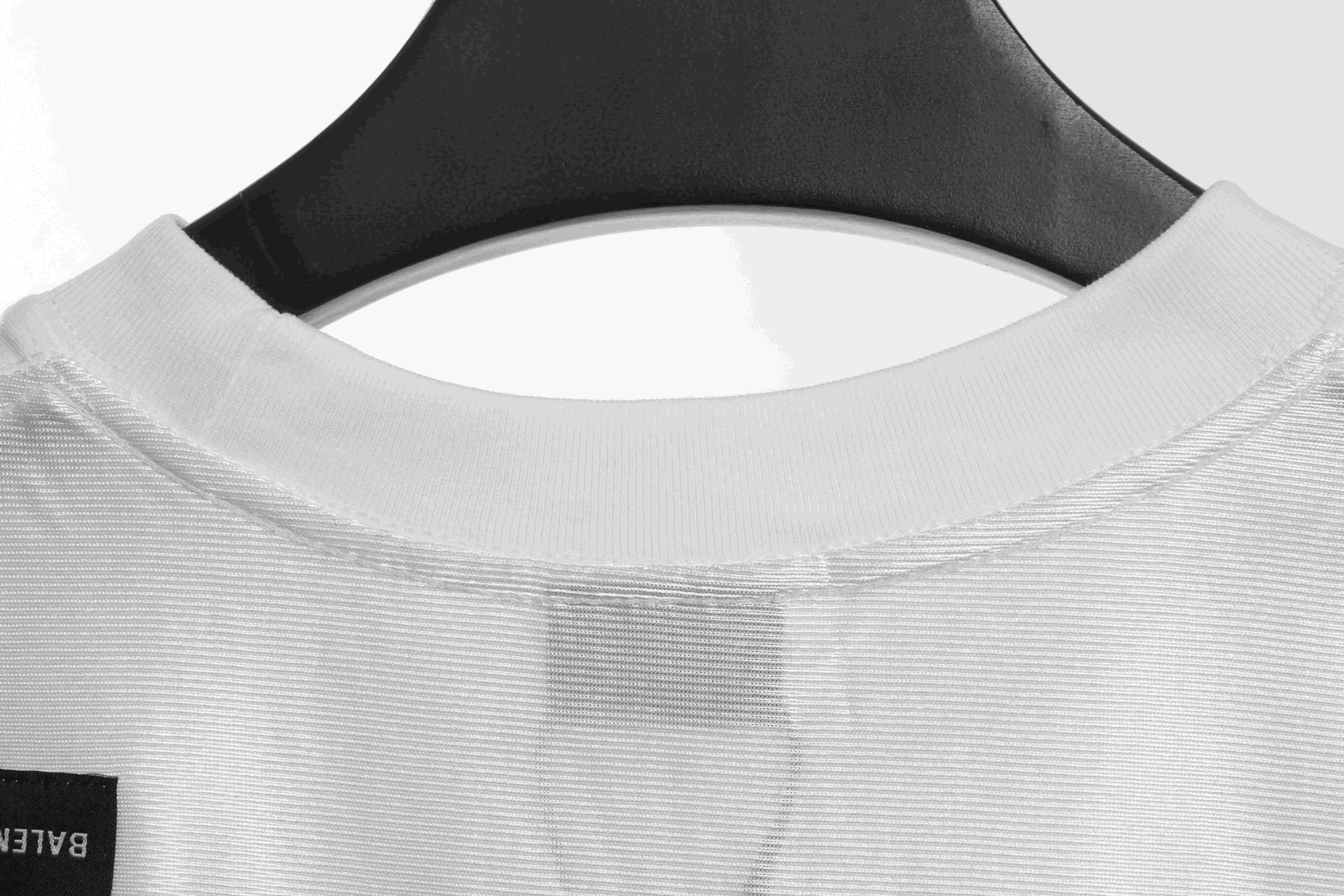 Balenciaga Spliced Embroidered Jersey Short Sleeves White