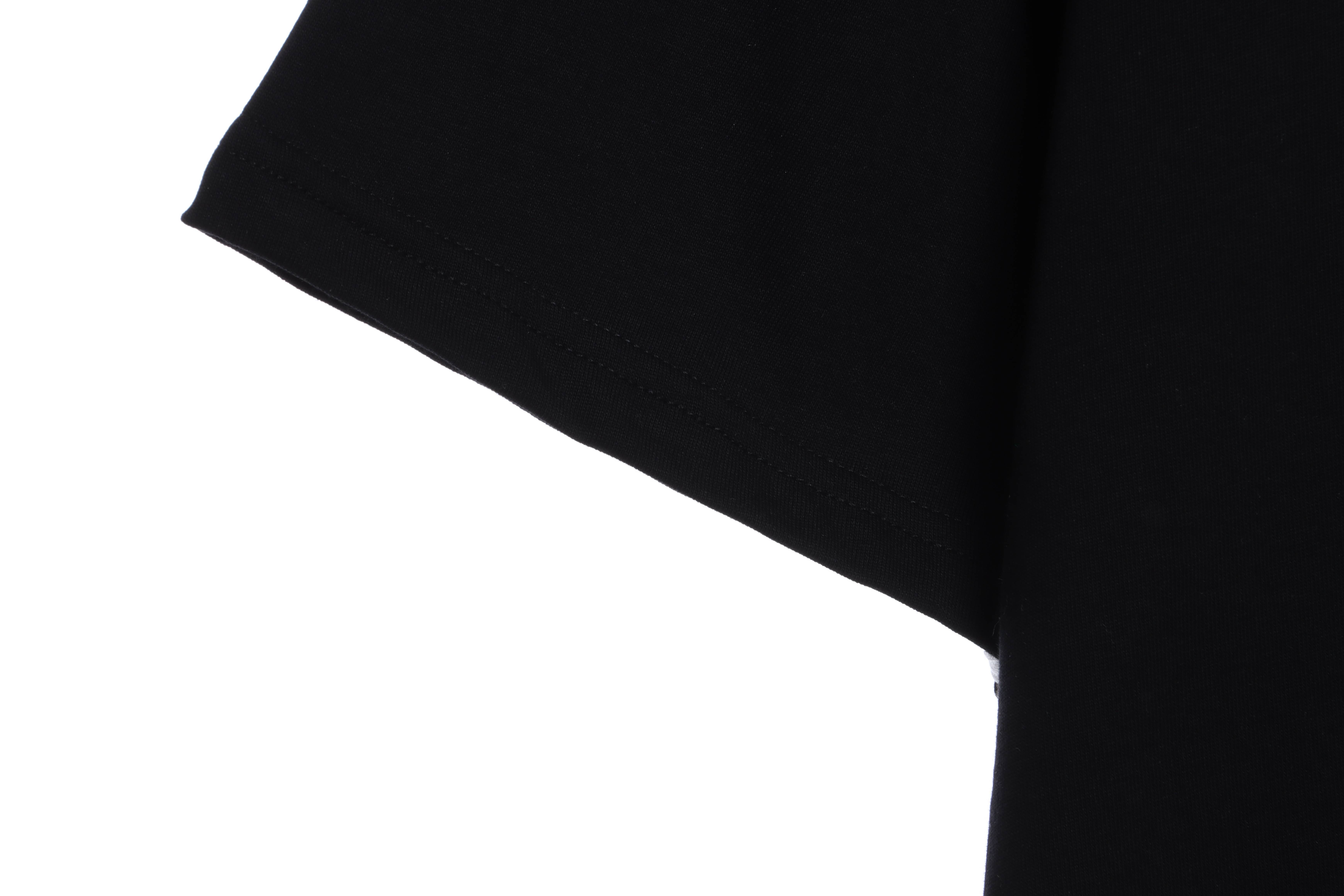 Balenciaga Three-Striped Embroidered Short-Sleeved Black